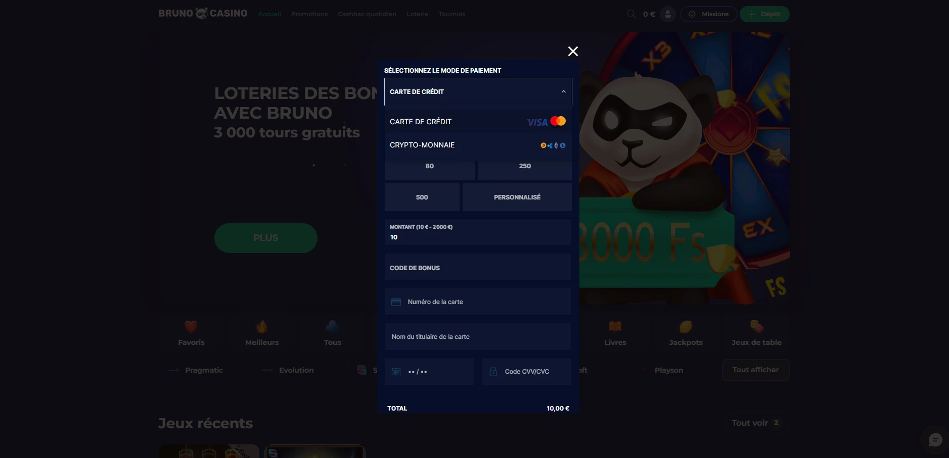 Votre dépôt ne prendra que quelques secondes pour arriver sur votre compte