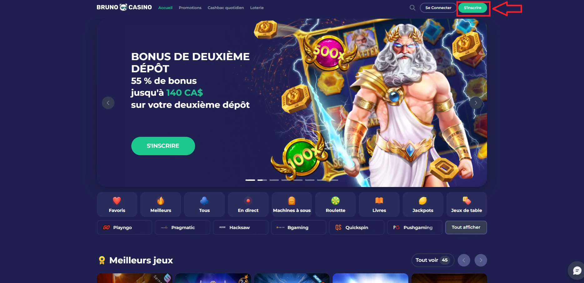 S’inscrire sur brunocasino ne prend que quelques secondes