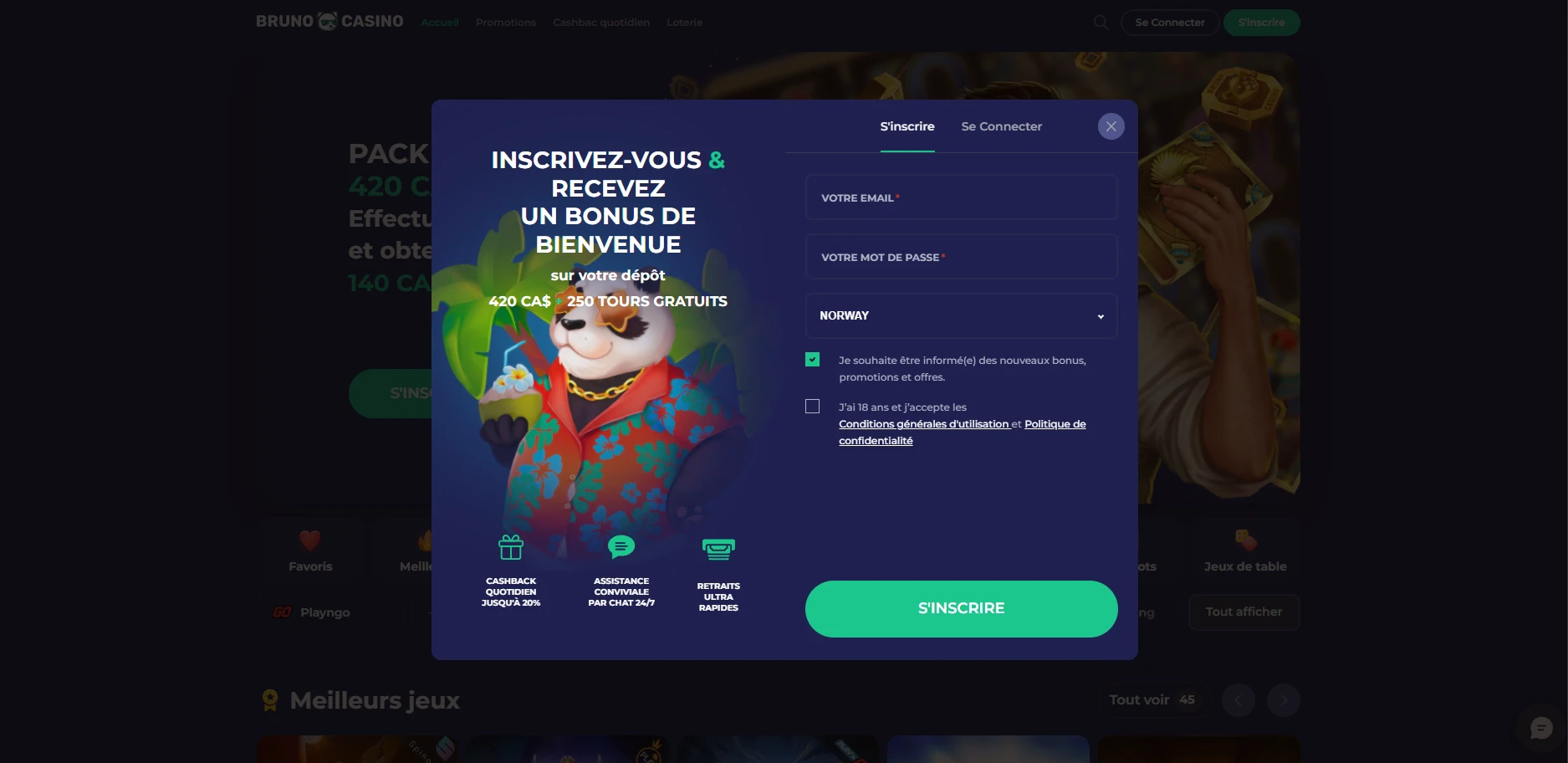 Trois informations sont à remplir lors de l’étape numéro 1