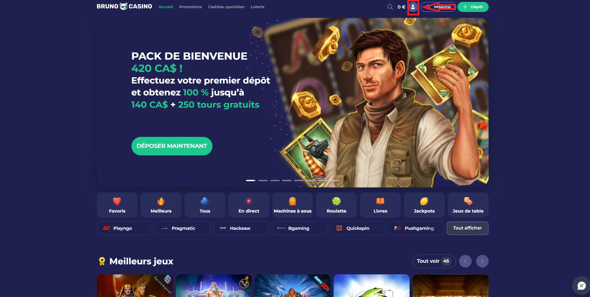 fermer son compte sur le casino en ligne brunocasino