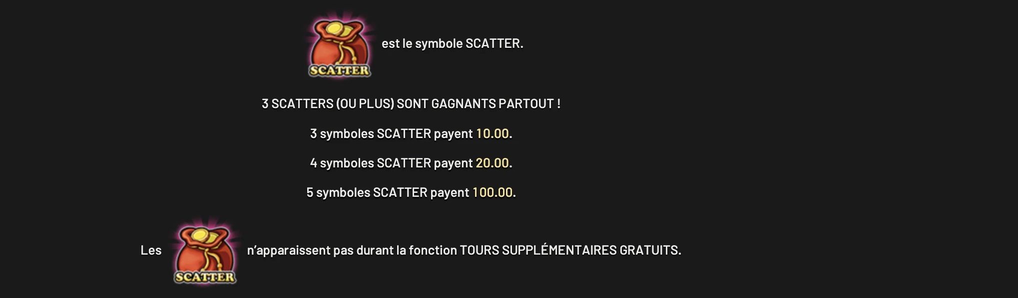 Le symbole du scatter et du wild sont disponibles sur Wilds of Fortune