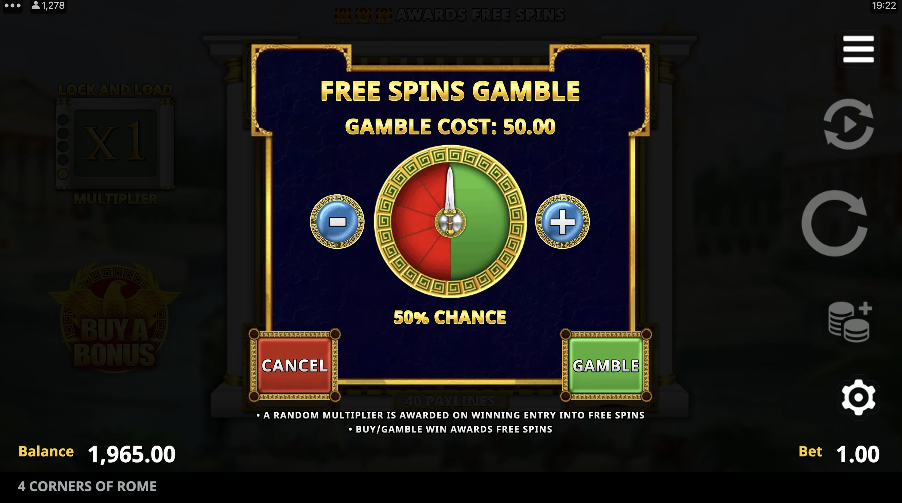 La roue du gamble vous permettra, ou non, d’accéder aux parties gratuites