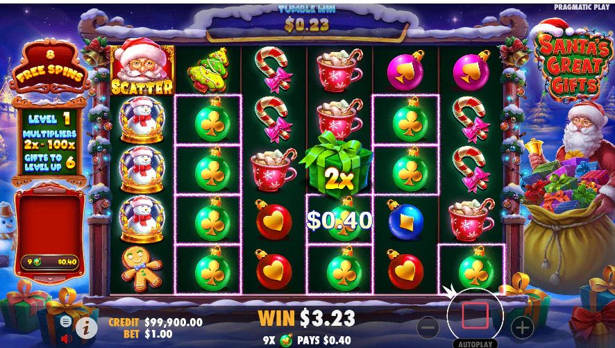 Les parties bonus sur cette machine à sous de Pragmatic Play sont très volatiles