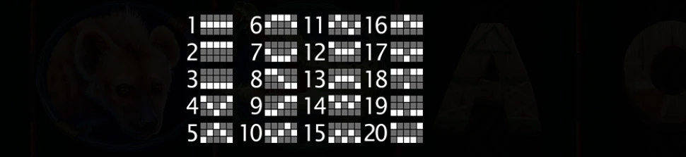 20 lignes différentes sont disponibles sur cette machine à sous