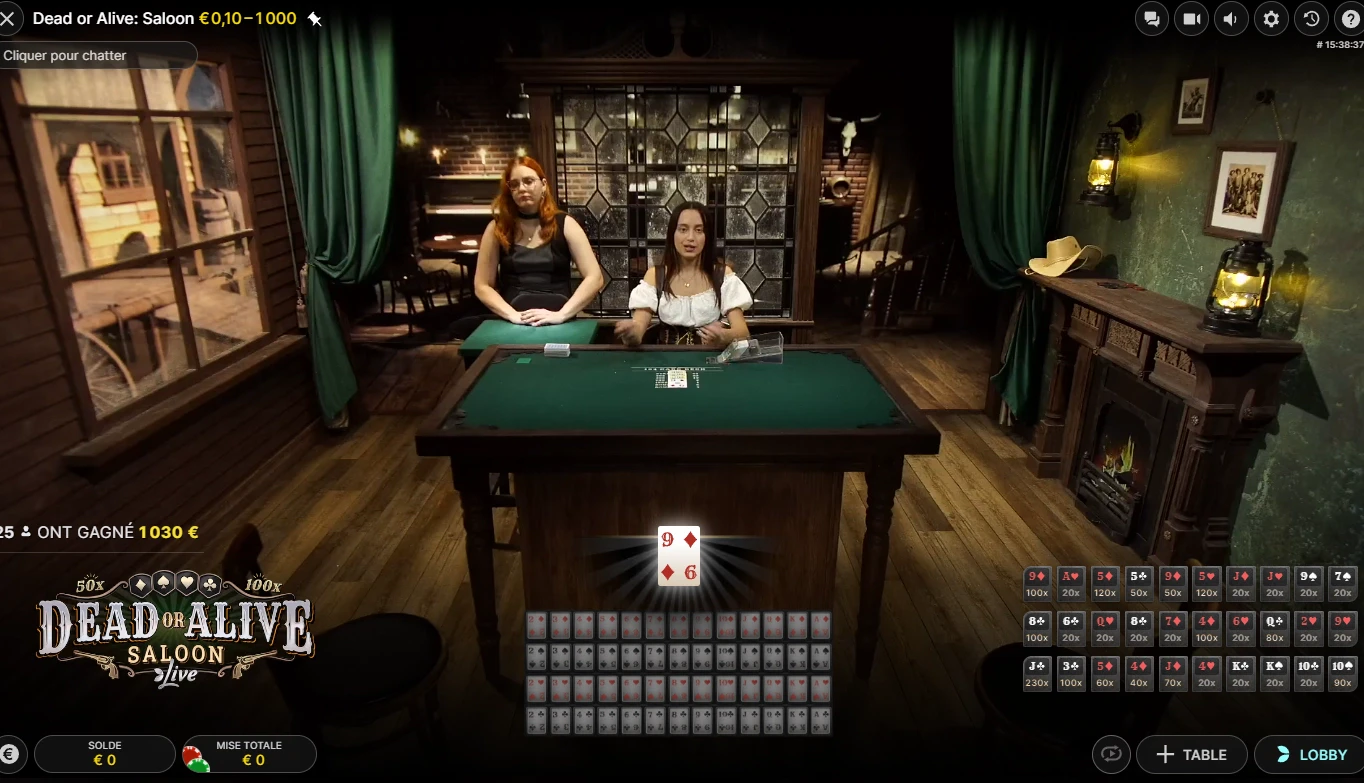 Le jeu en direct du provider Evolution peut vous permettre de gagner jusqu’à 500 000 euros
