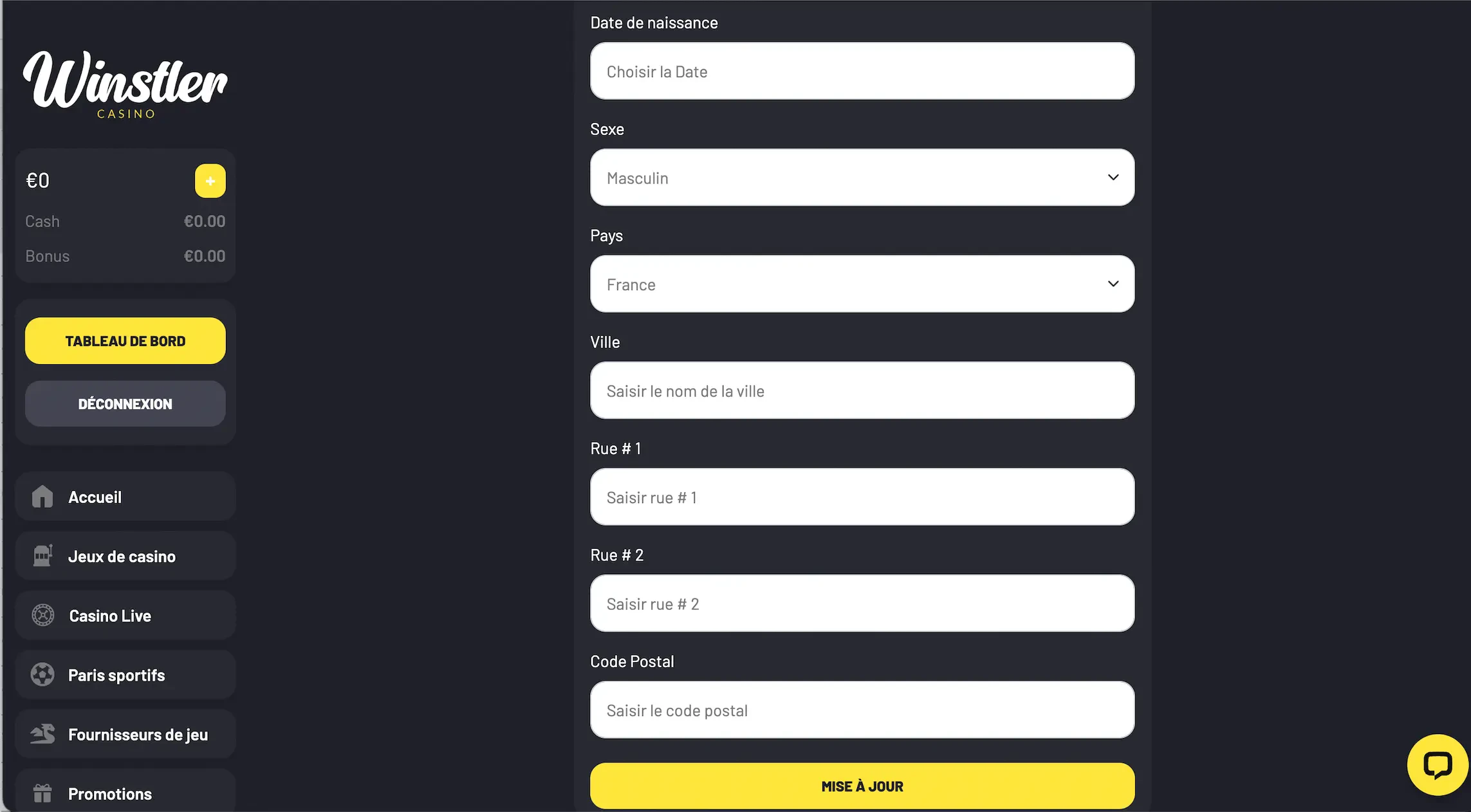 N'hésitez pas à remplir vos informations dans votre profil