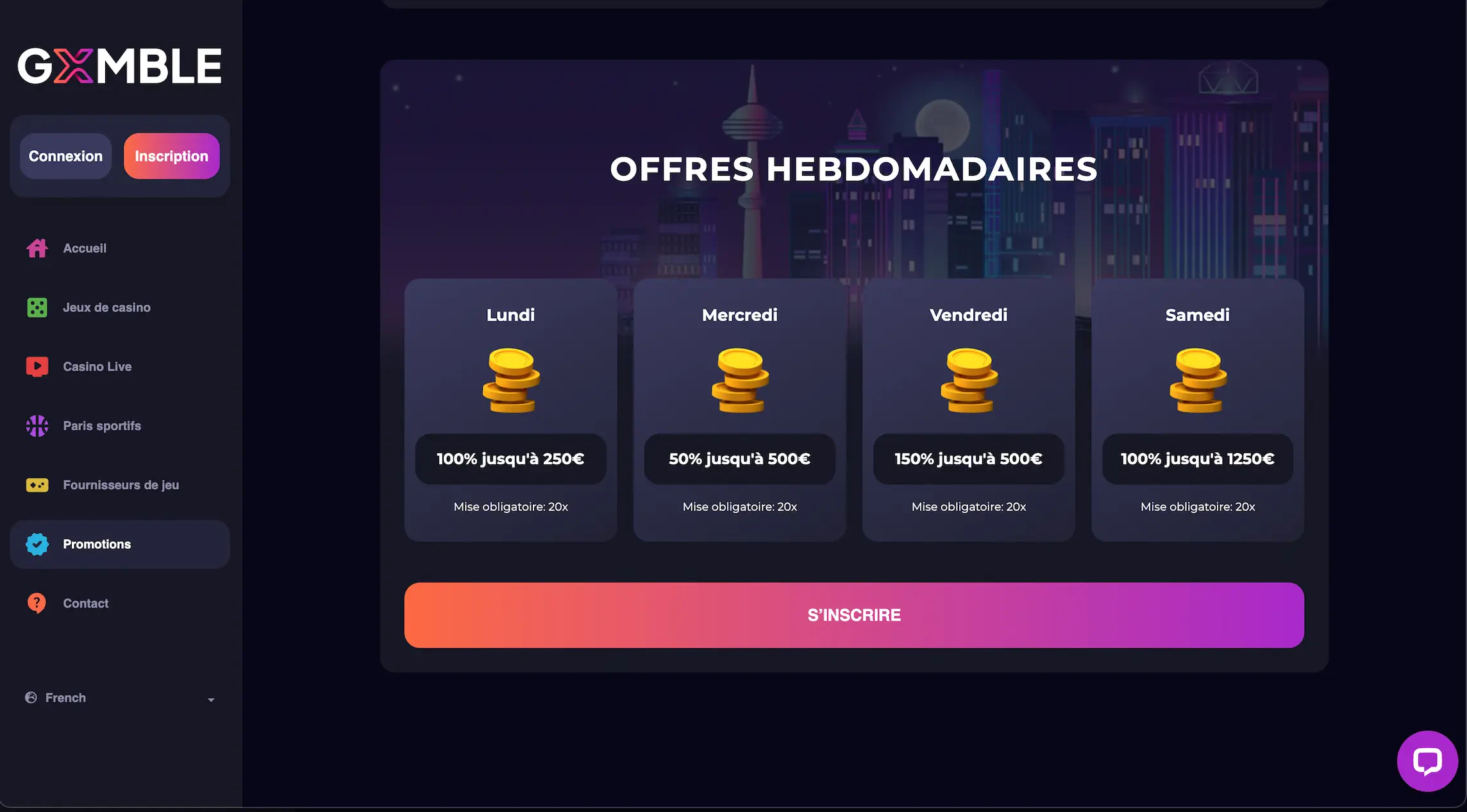 Vous avez des promotions sur Gxmble toute la semaine !