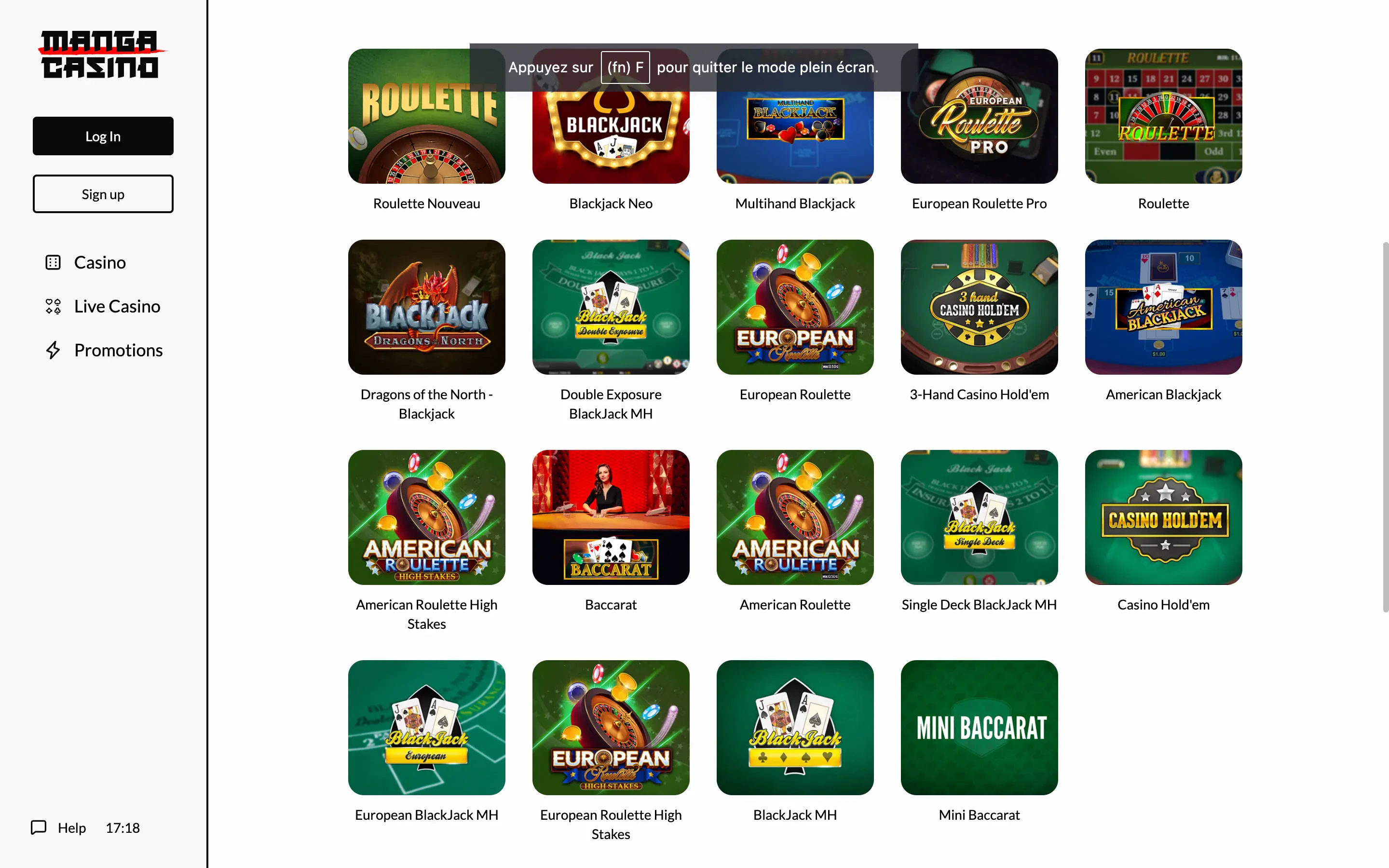 Les meilleurs jeux de tables sont sur Manga Casino