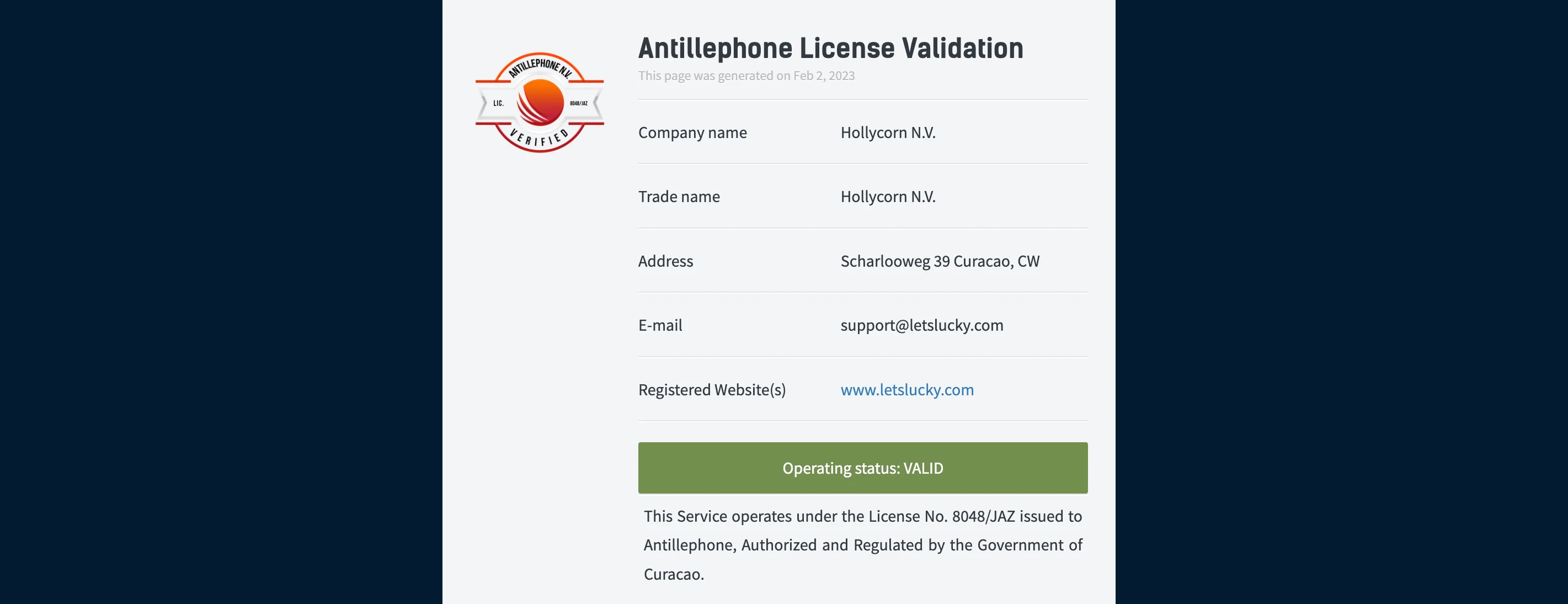 licence letslucky