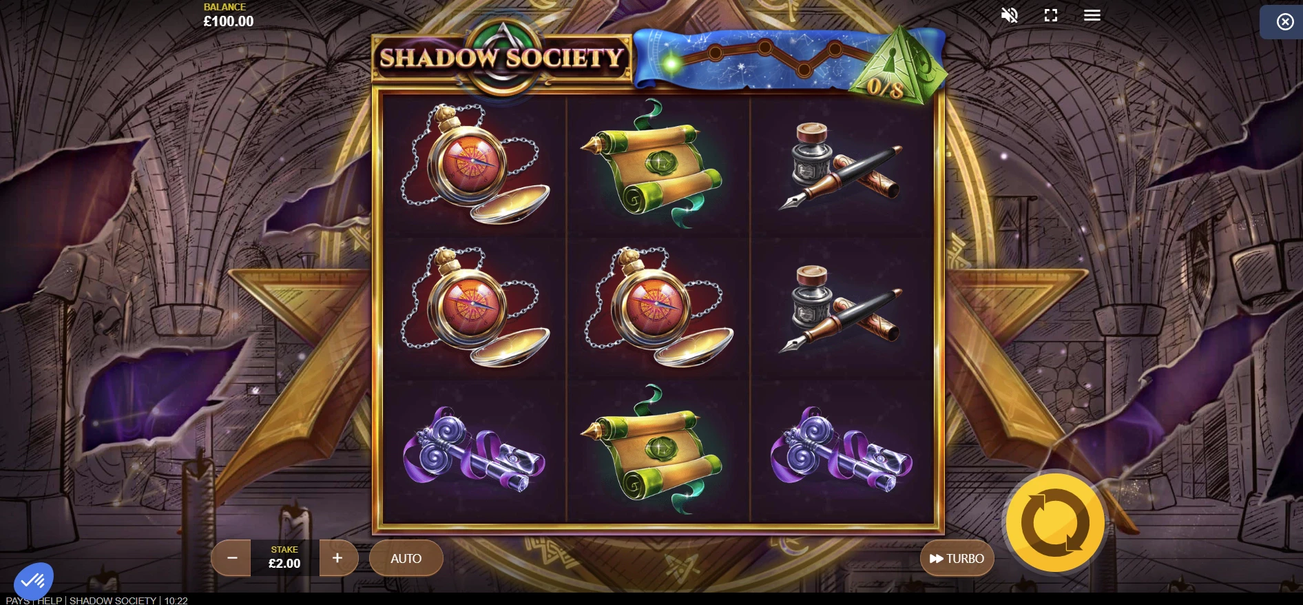 Grille de départ de Shadow Society