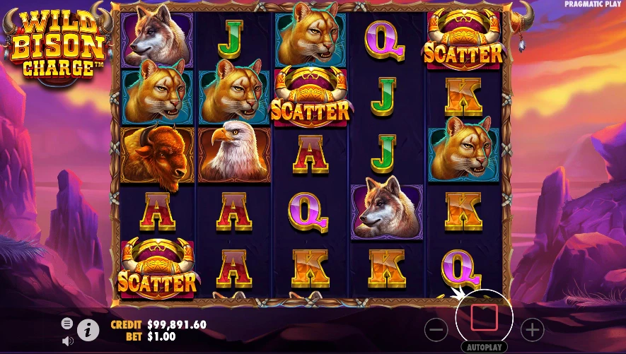 scatter wild bison charge