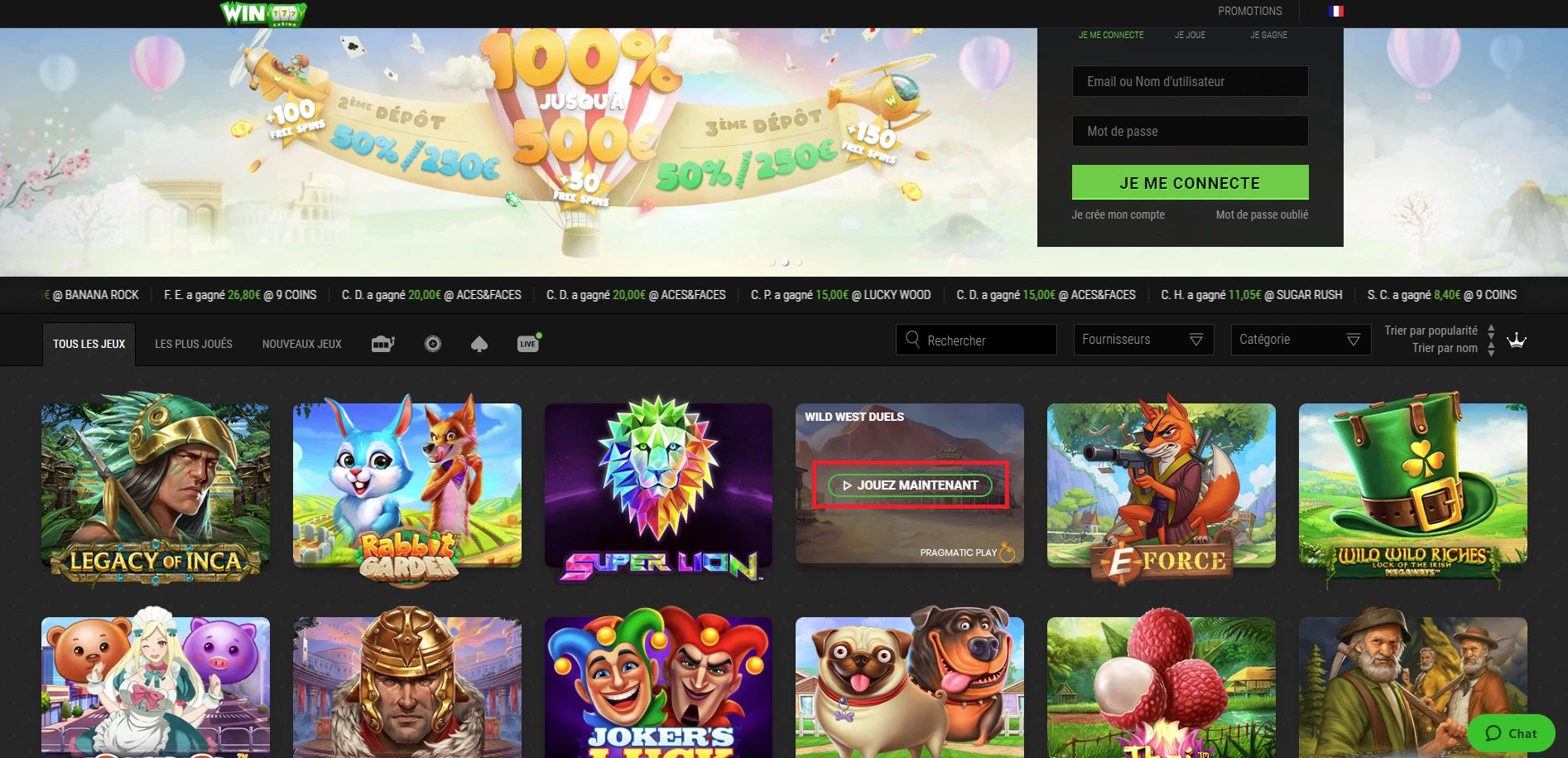 Jouer gratuitement sur WinOui