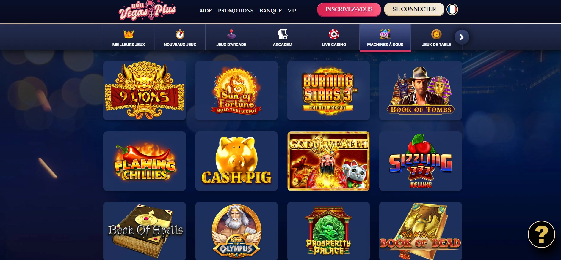 Machines à sous sur Vegas Plus