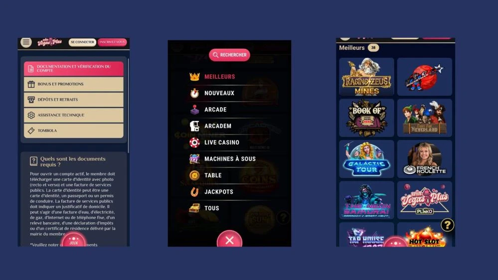 Jouer sur Mobile pour Vegas Plus