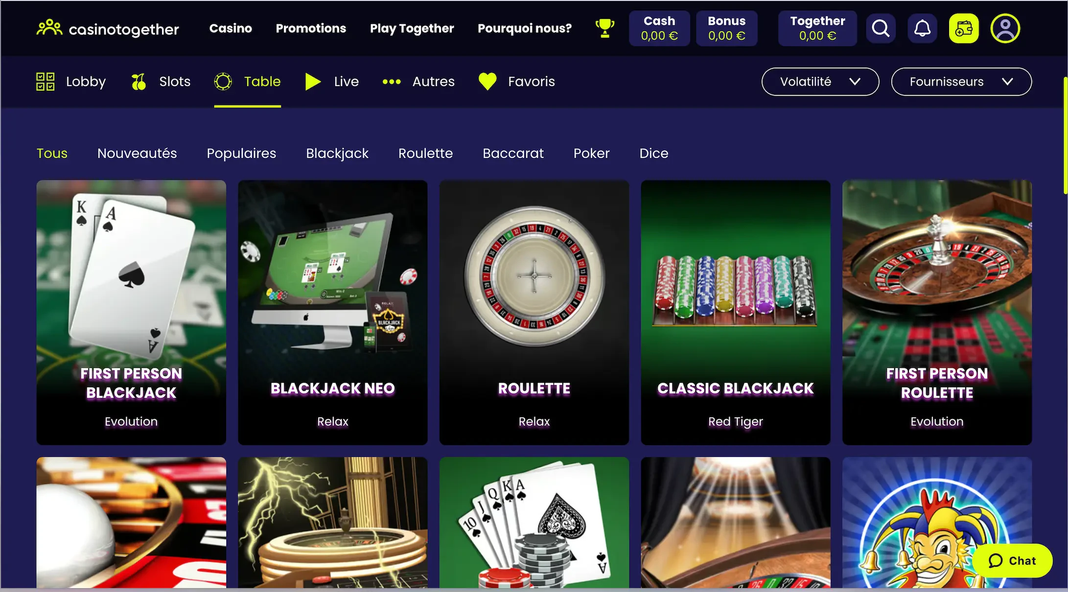 CasinoTogether table games