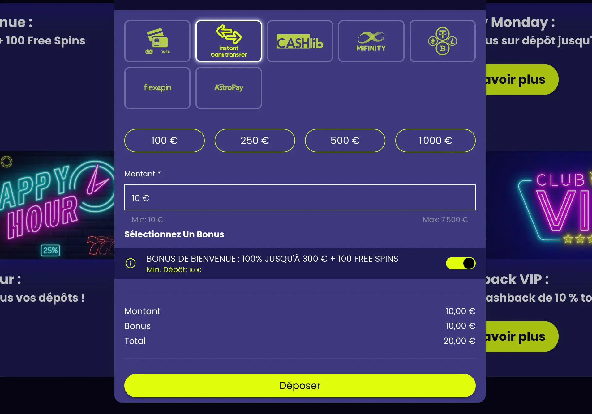 CasinoTogether méthodes de dépôt