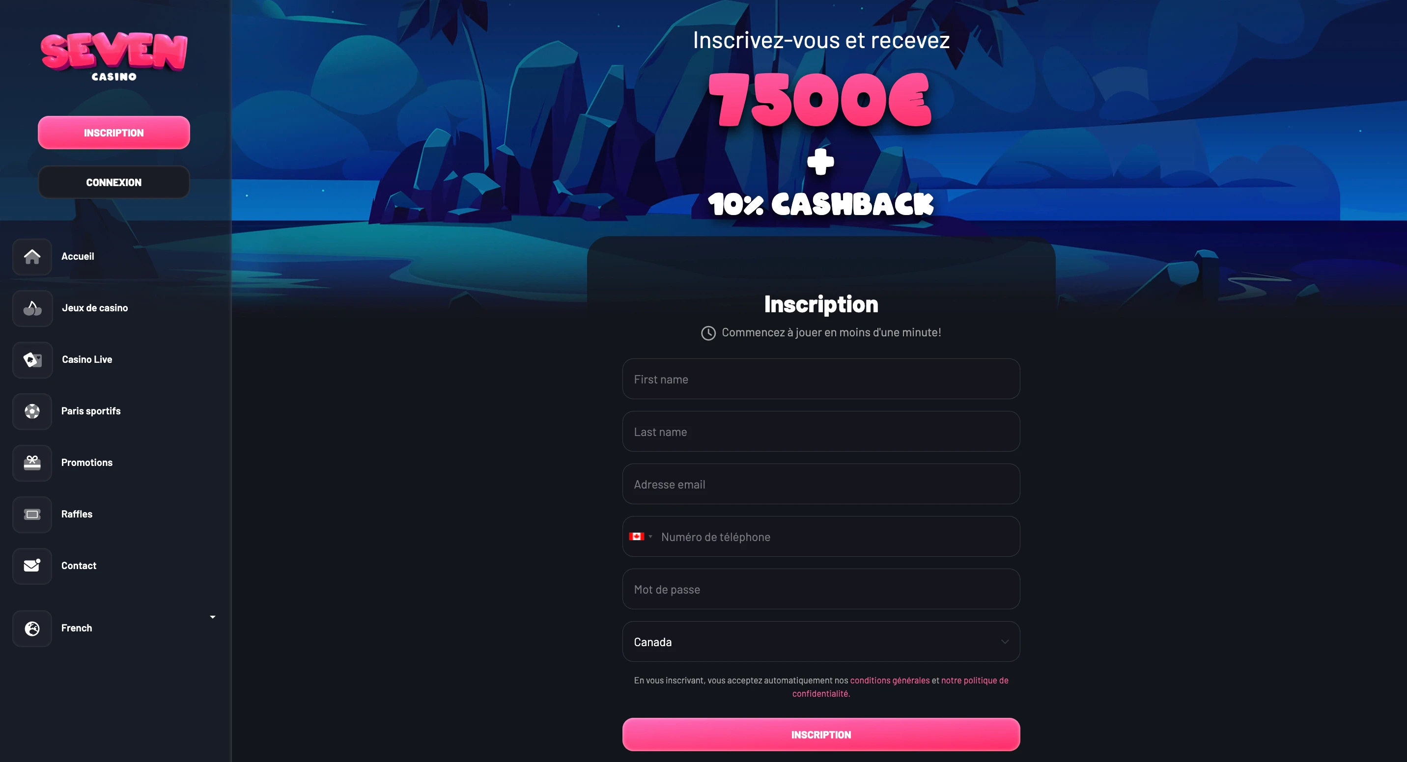 inscription seven casino