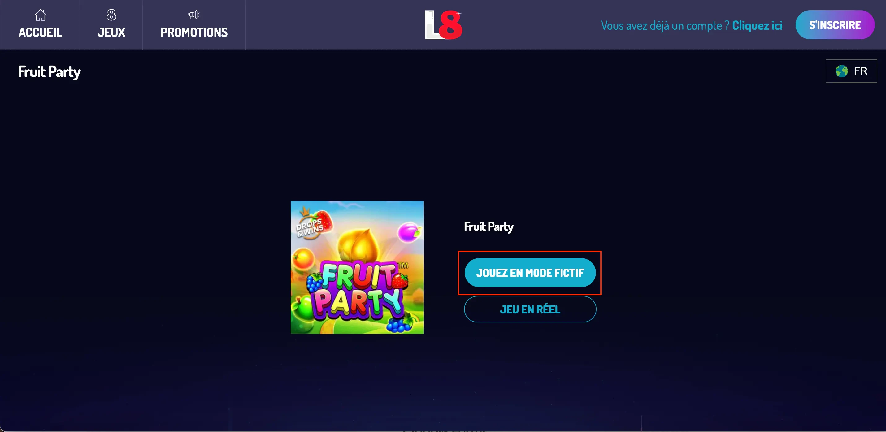 mode demo lucky8