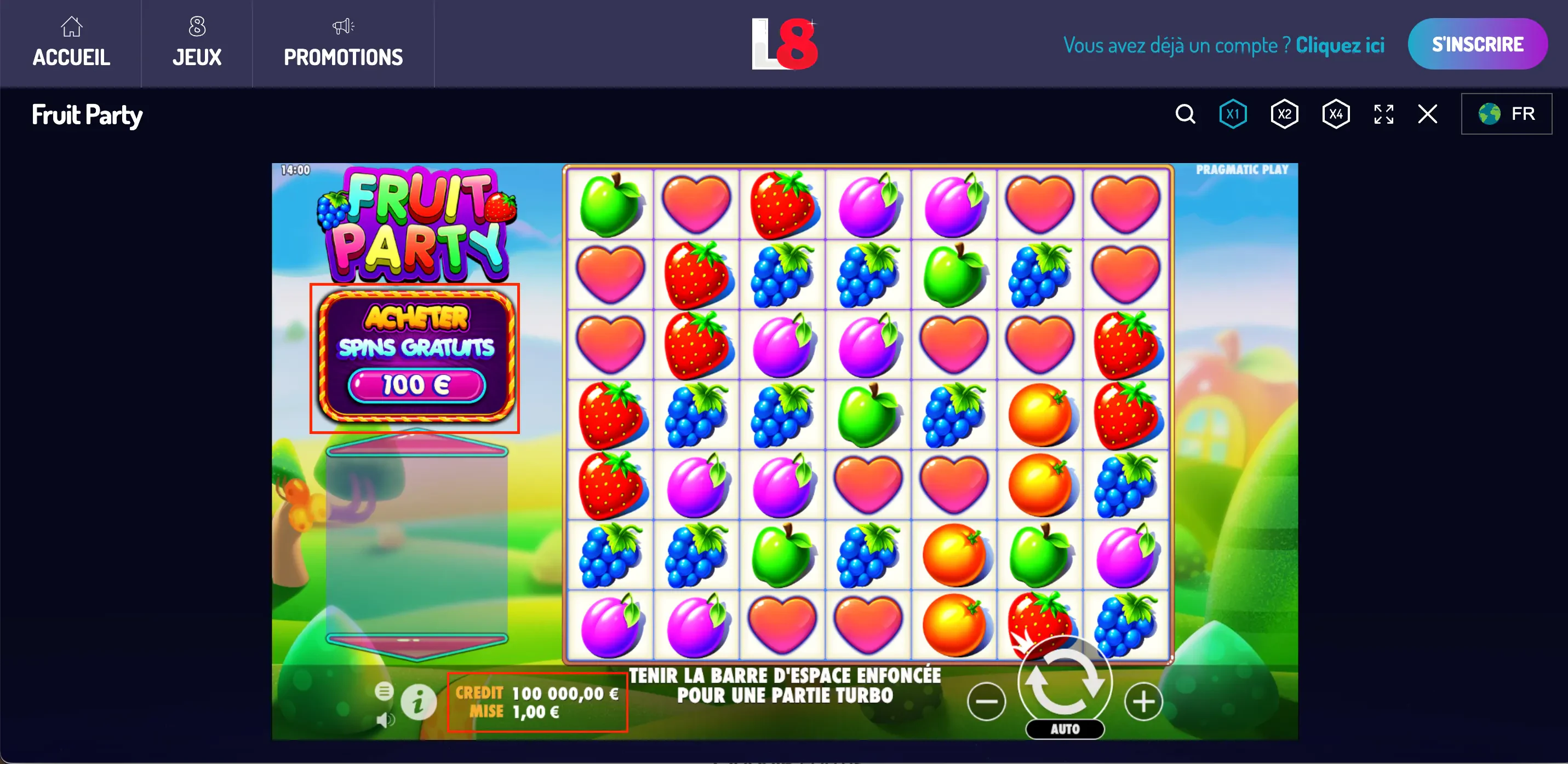 mode fictif fruit party
