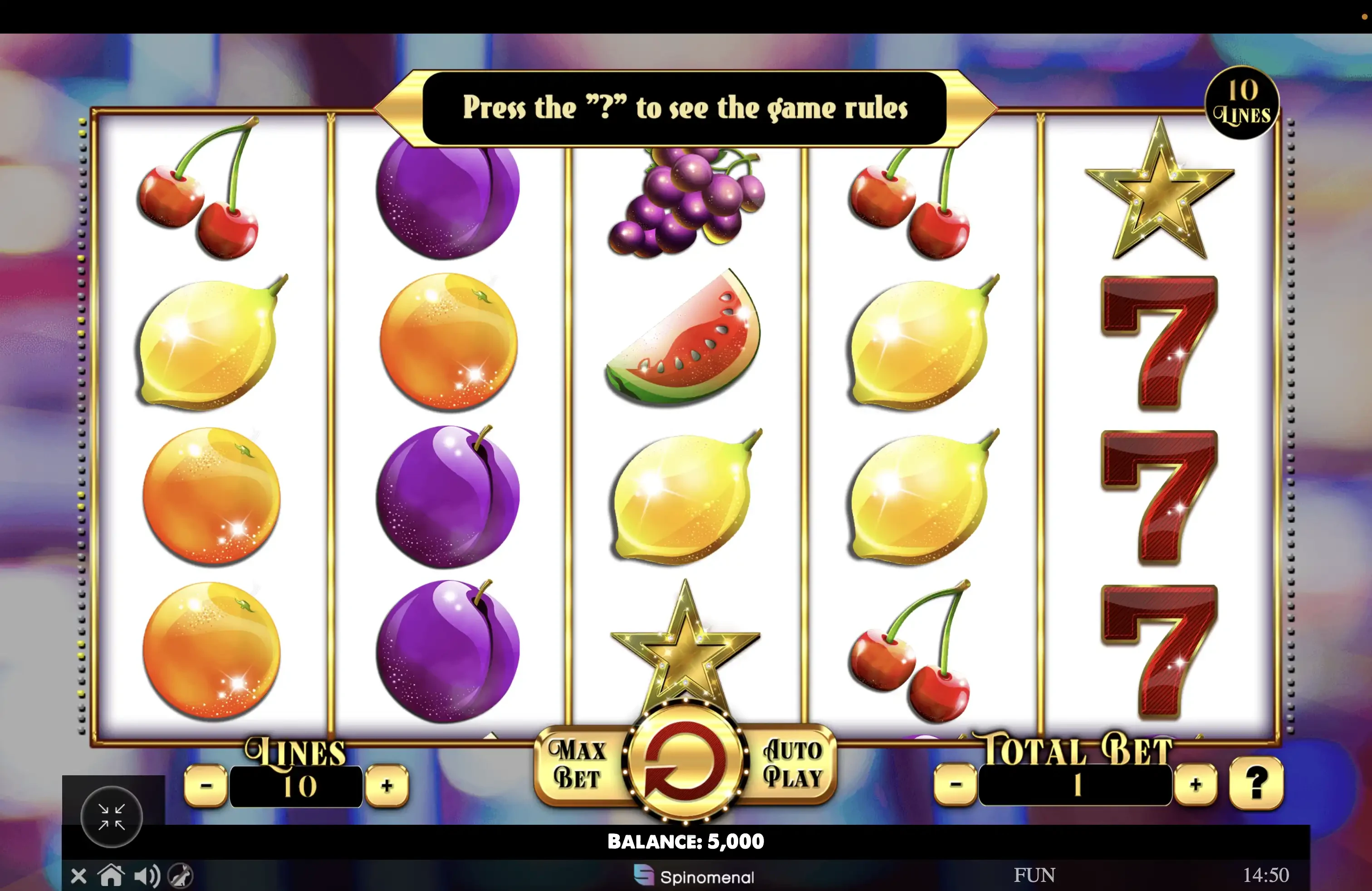 La machine à sous Penny Fruits Xtrem dispose de 5 colonnes avec 4 symboles