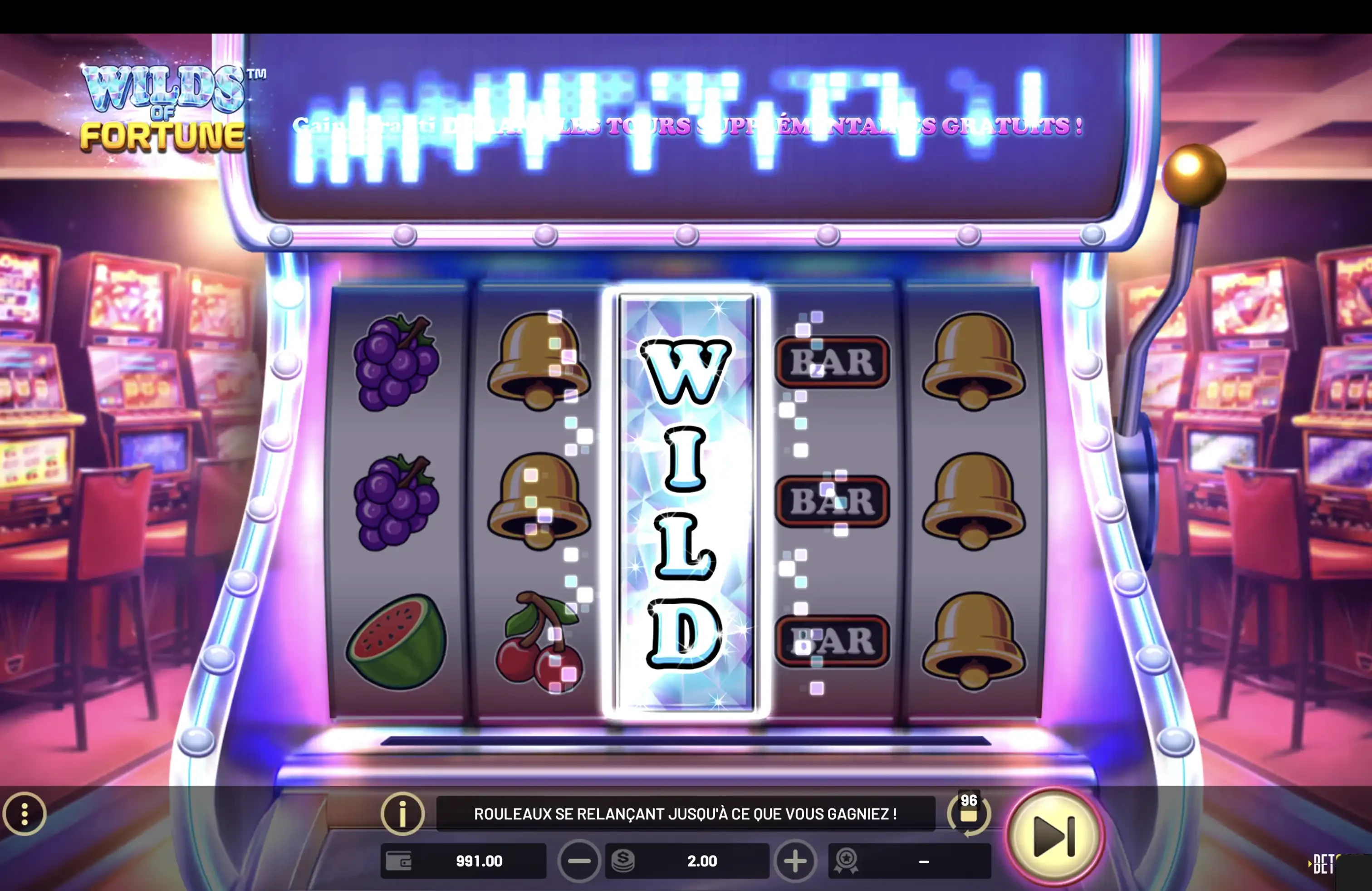 La fonctionnalité dans le jeu de base fonctionne avec un Wild