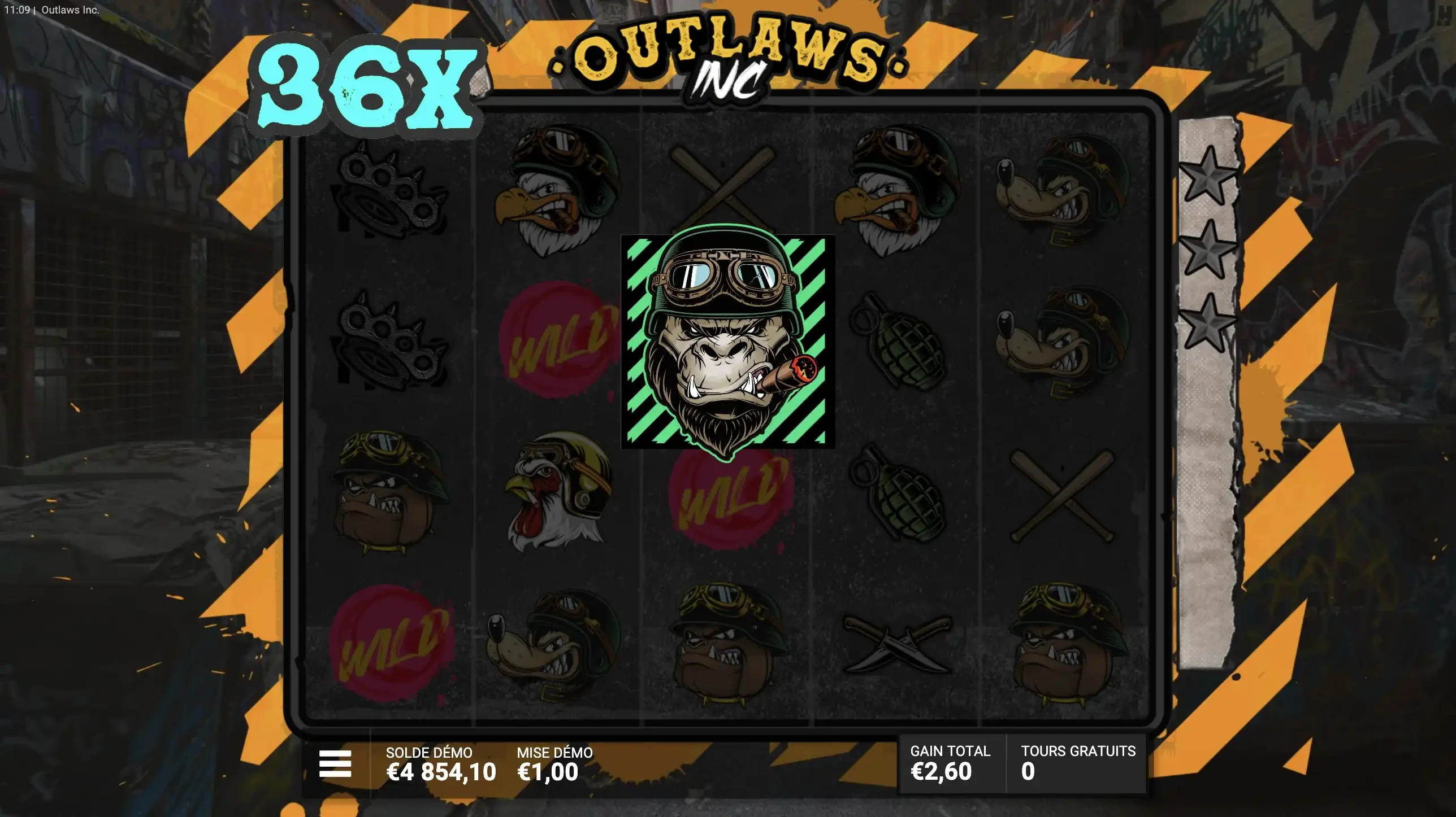 Déclenchement des multiplicateurs sur la machine à sous Outlaws du provider Hacksaw Gaming