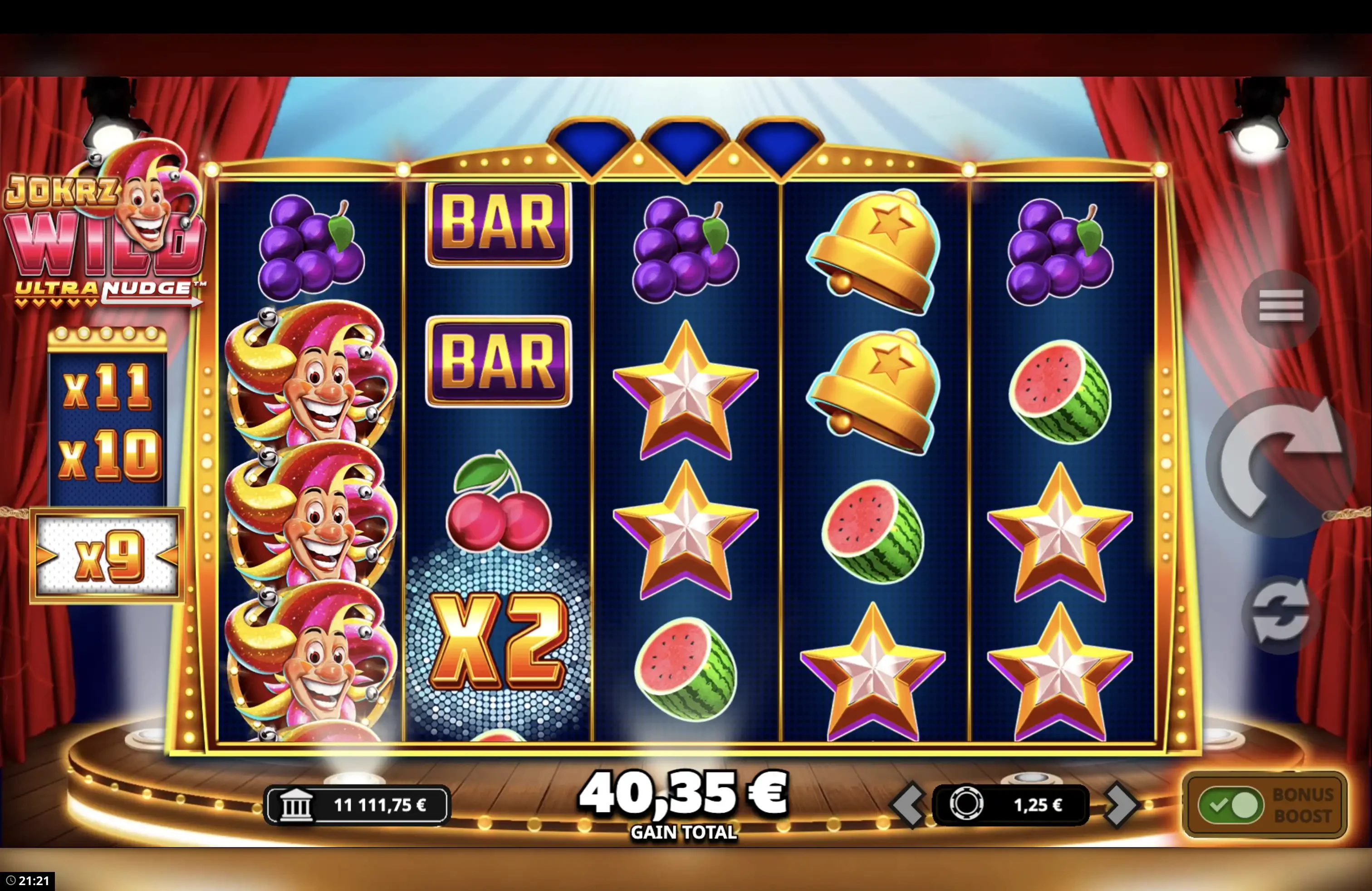 Explications des parties bonus sur la machine a sous Jokrz Wild Ultranudge du provider Yggdrasil Gaming