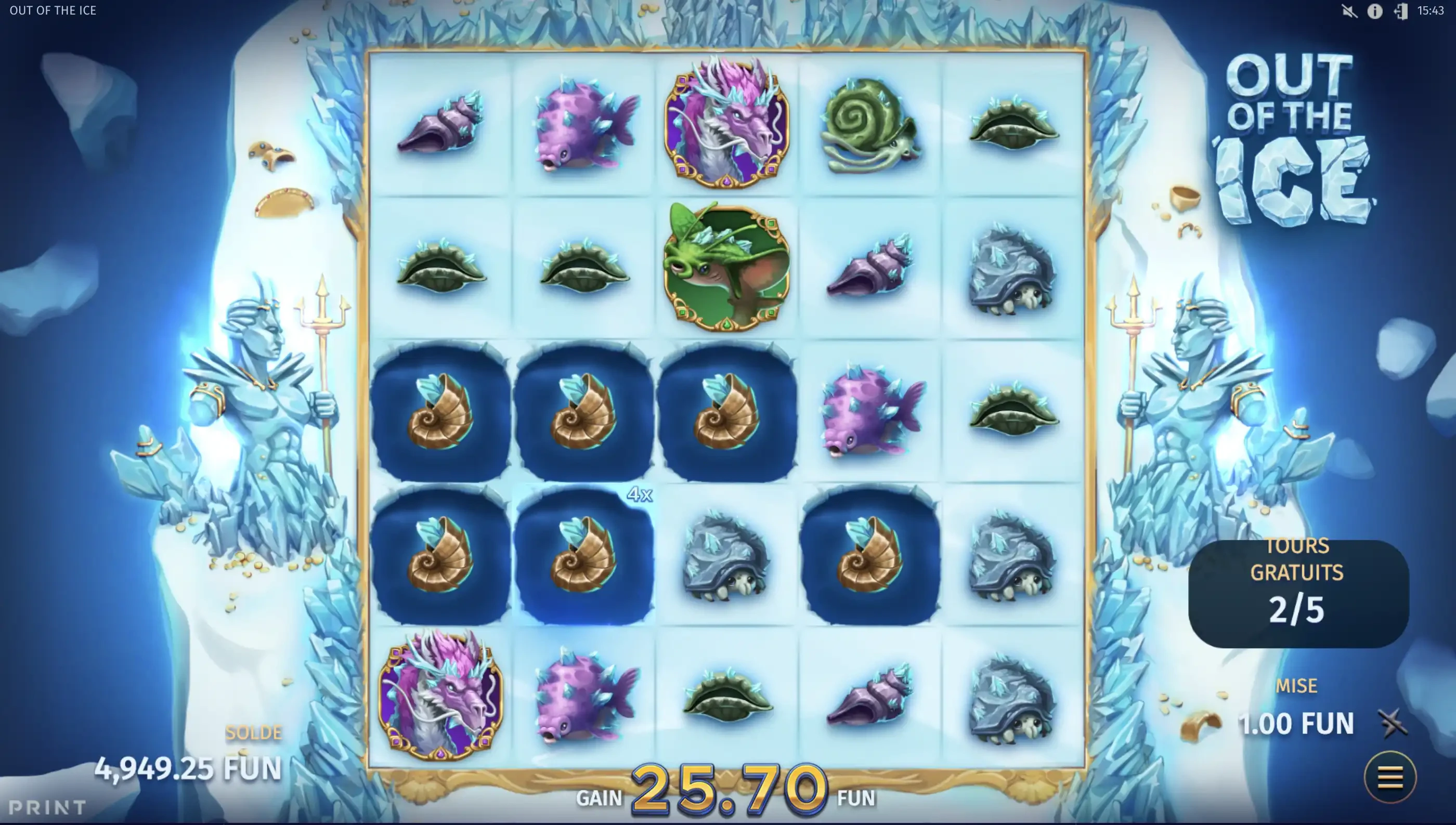 Explications des différentes parties gratuites sur la machine a sous Out of the Ice du provider Relax Gaming