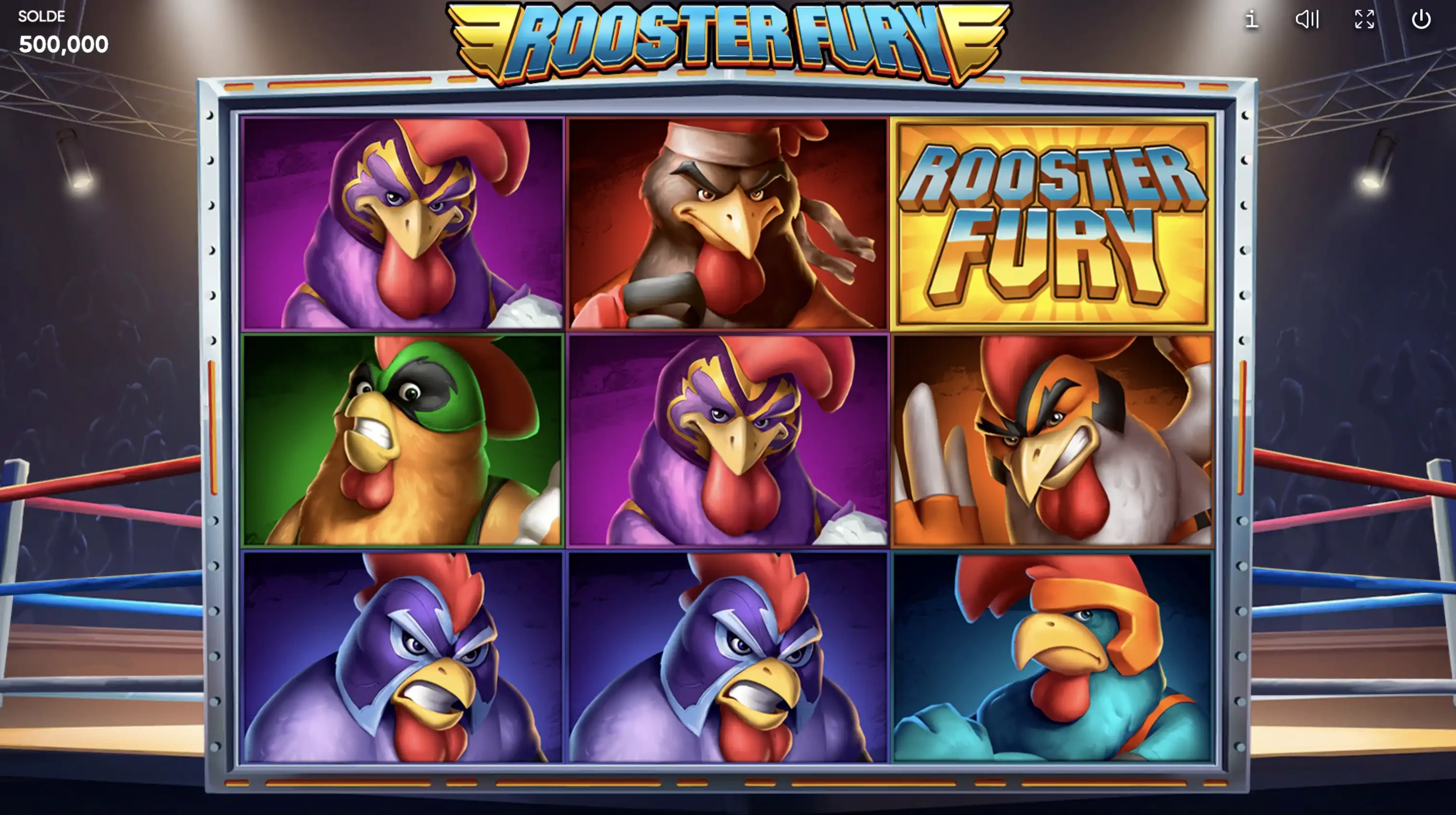 Grille de départ de la machine a sous Rooster Fury du provider Endorphina