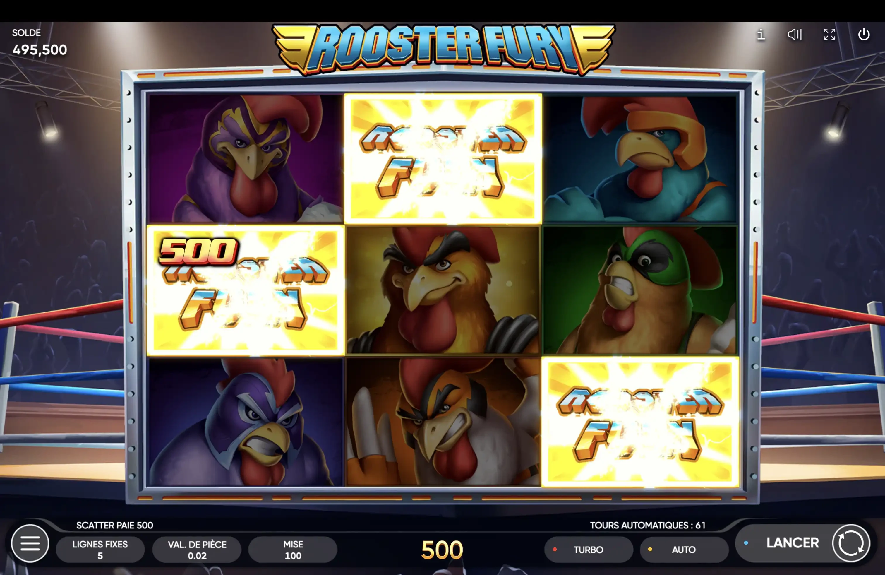 Obtention des parties gratuites sur la machine a sous Rooster Fury du provider Endorphina