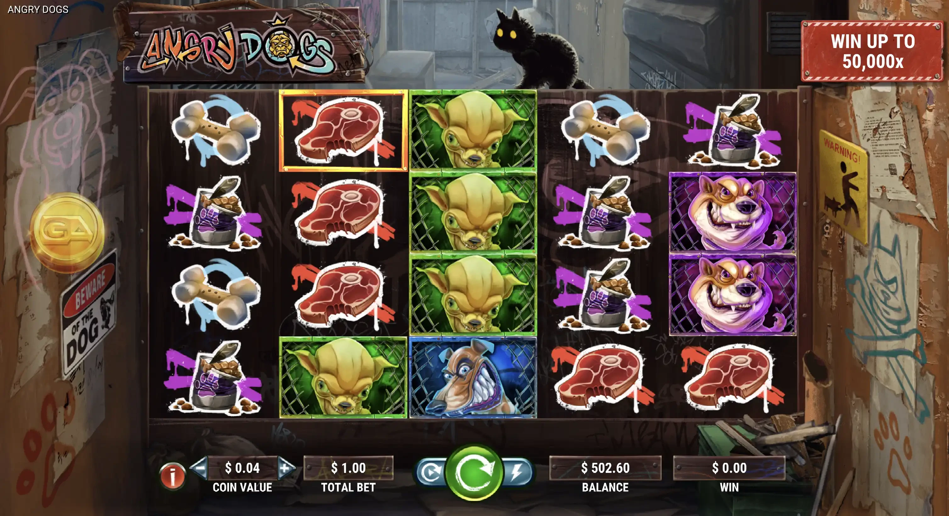 Explication de la fonctionnalité durant les parties payantes Angry Dogs de GameArt