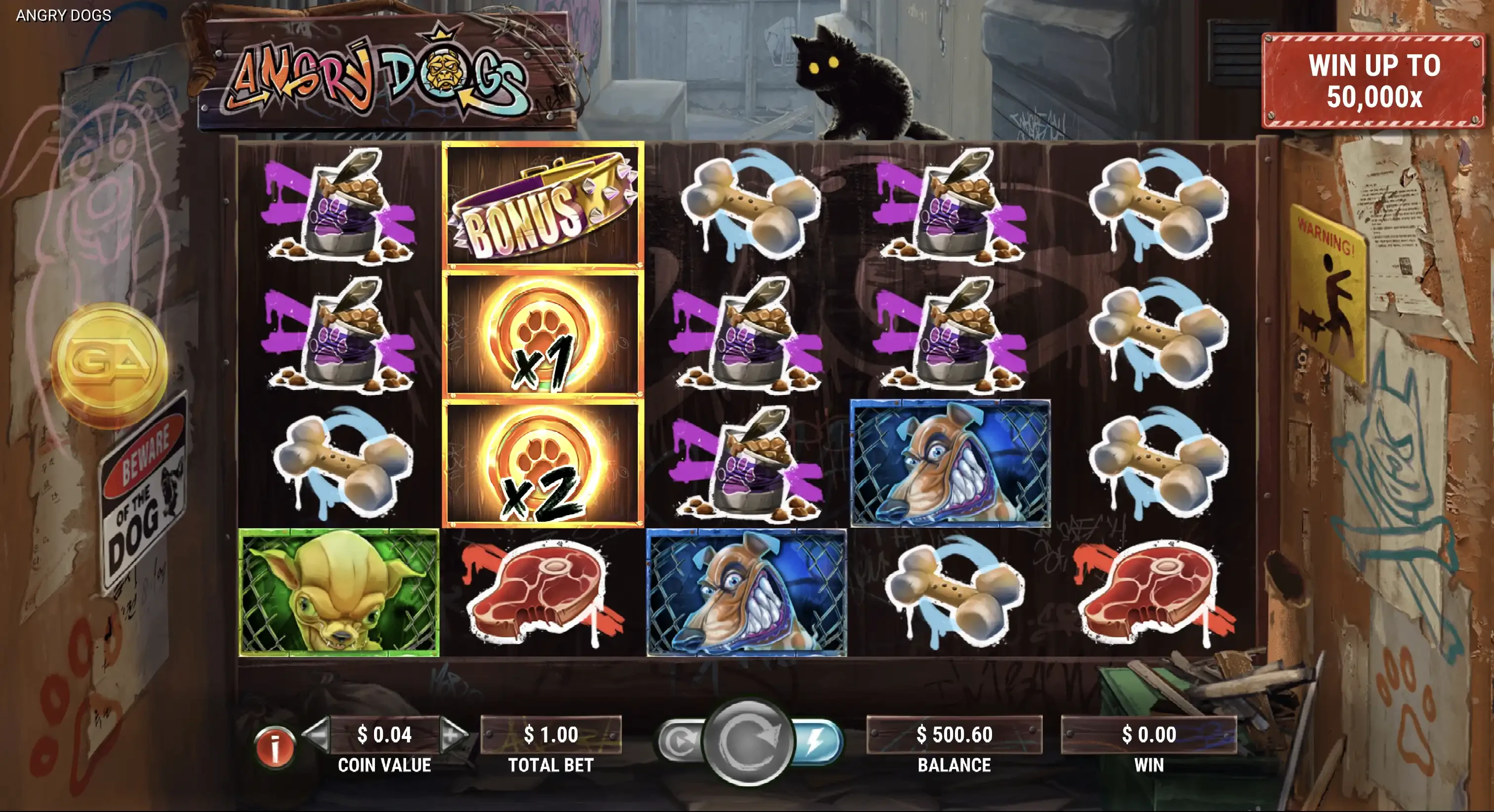 Explications des pièces sur la machine a sous Angry Dogs de GameArt