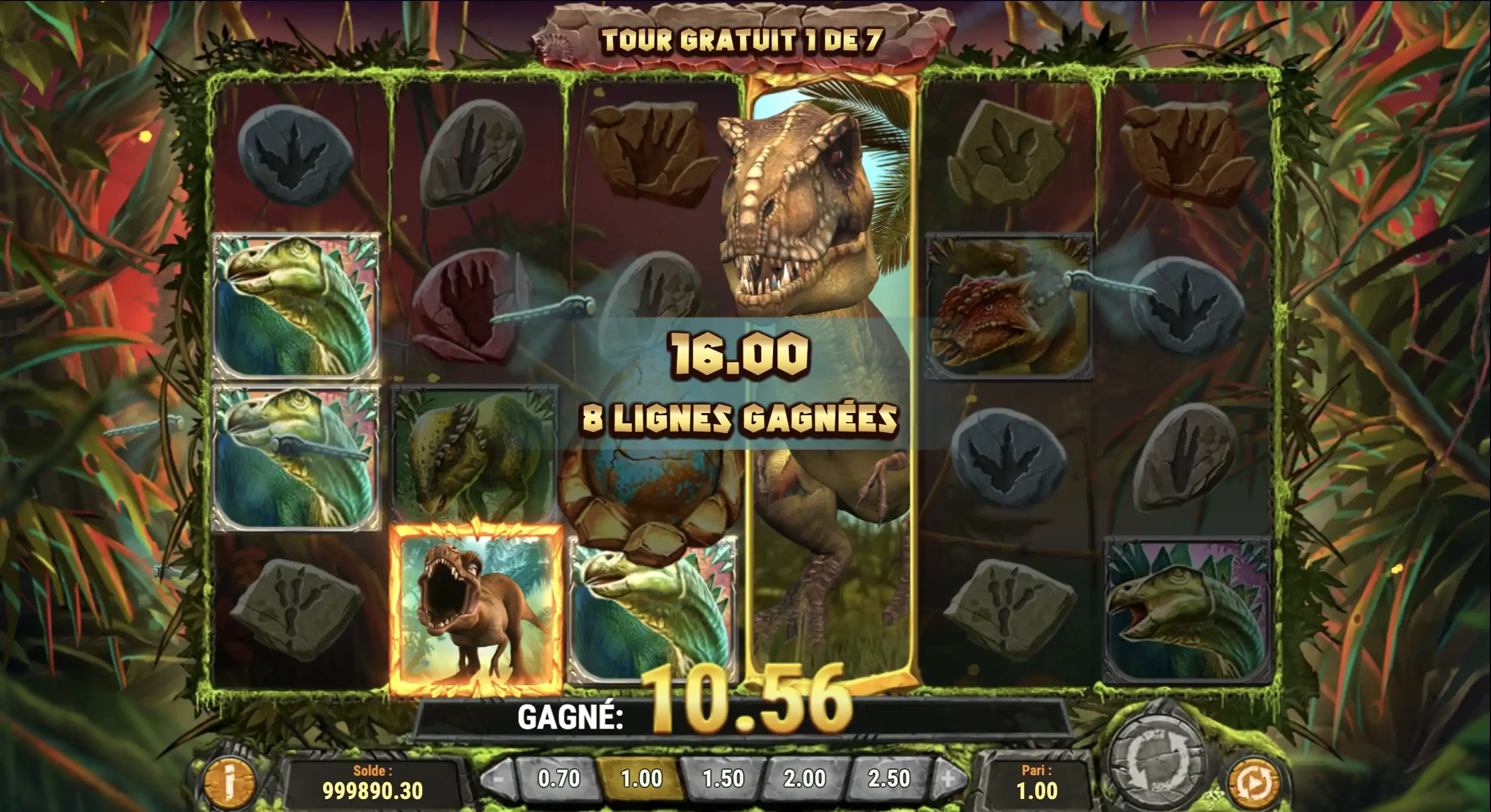 Le bonus numéro 3 de Raging Rex 2 de Play’n GO est d’une très grande volatilité