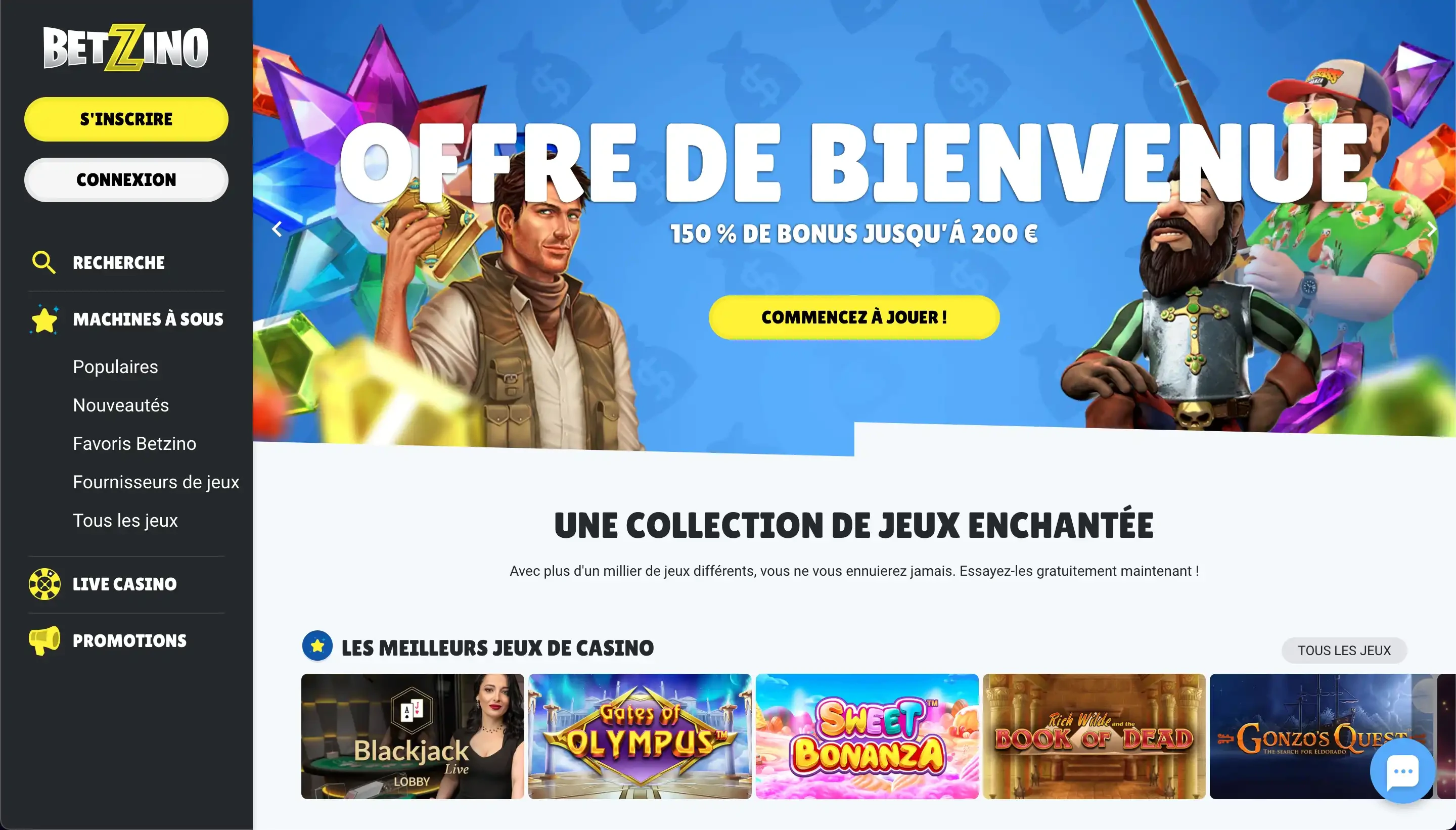 page d'accueil betzino