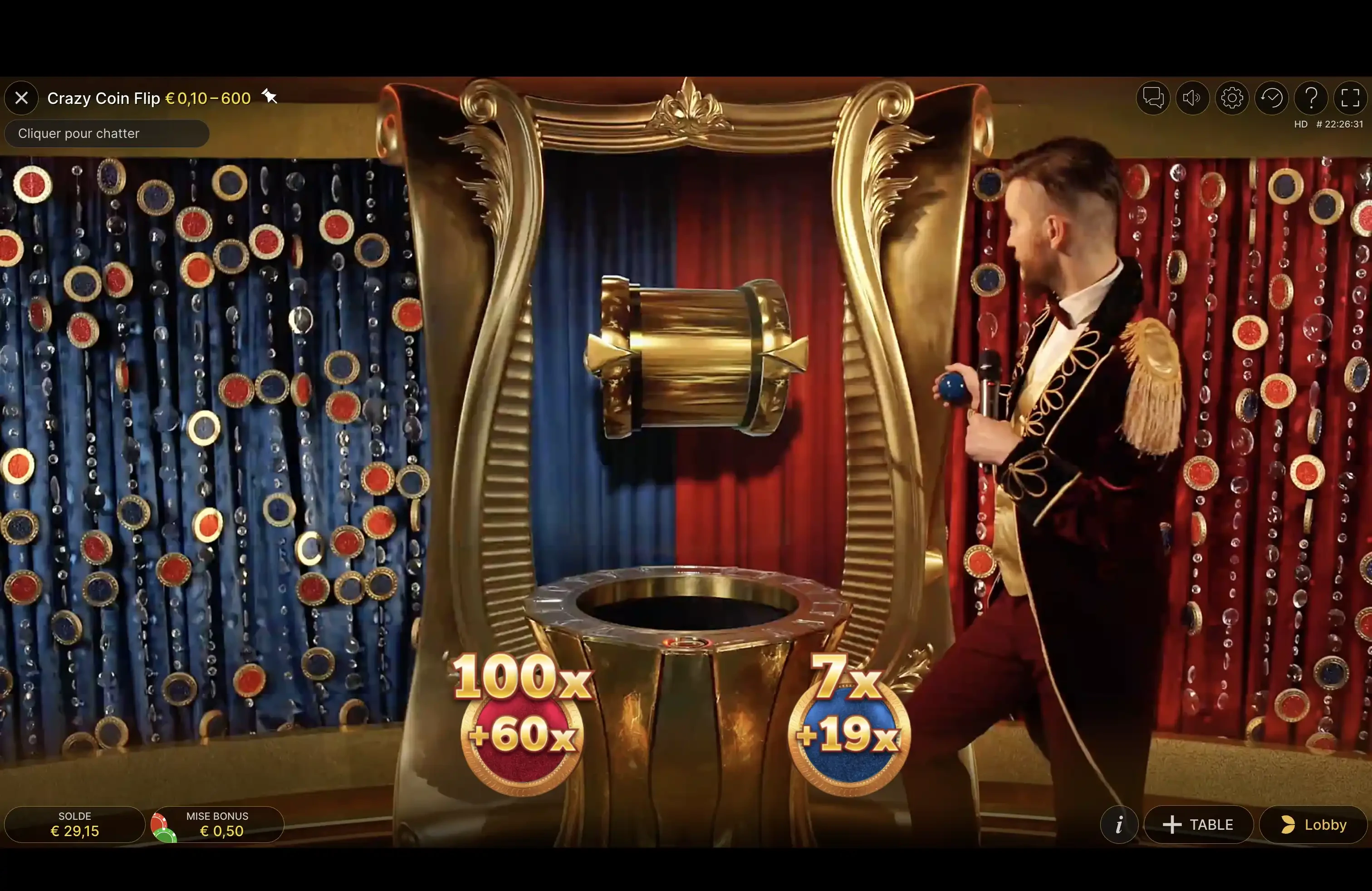 Explication des parties bonus sur la machine a sous jeu en direct Crazy Coin Flip du provider Evolution Gaming
