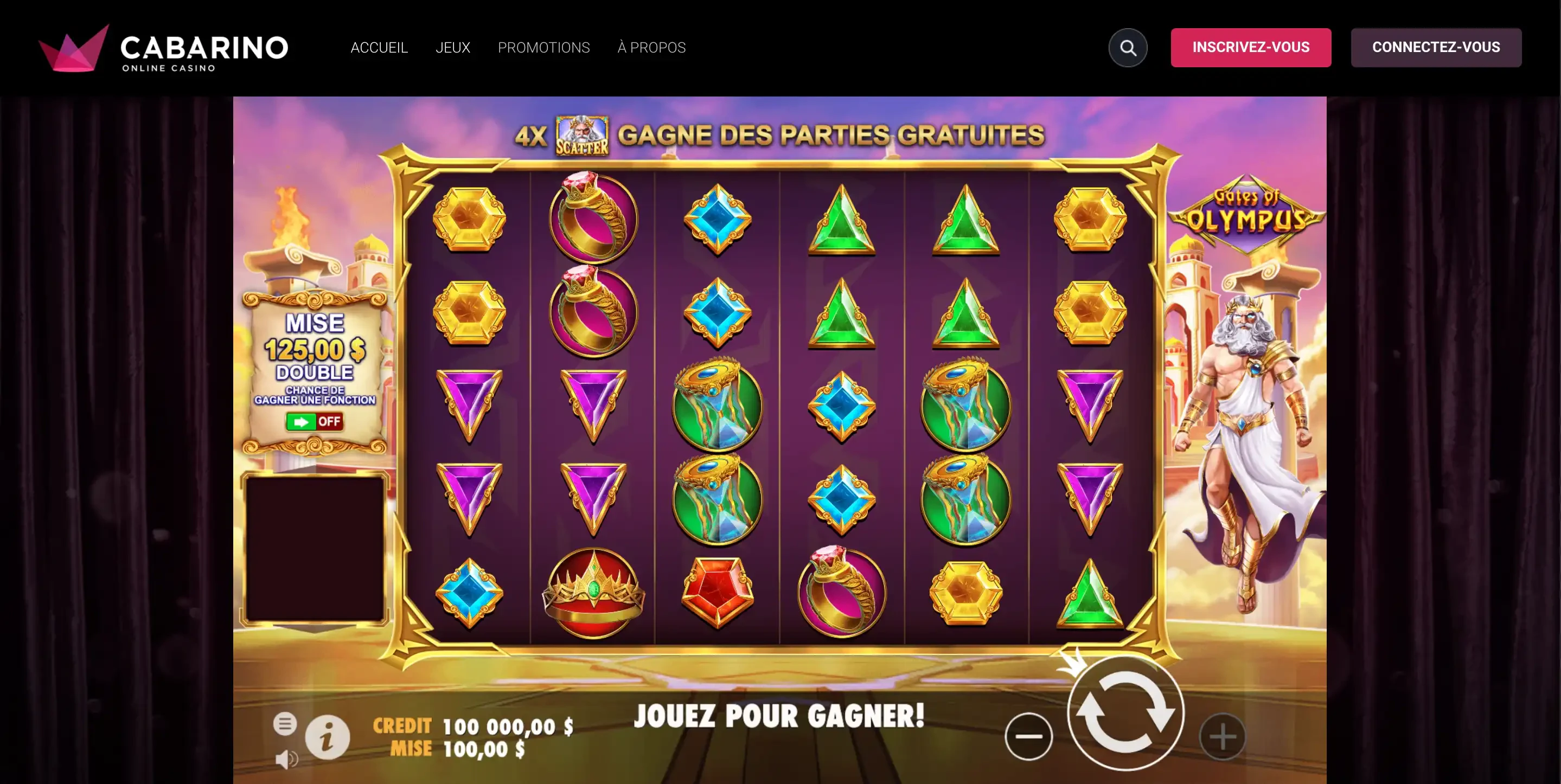 mode démo slots cabarino