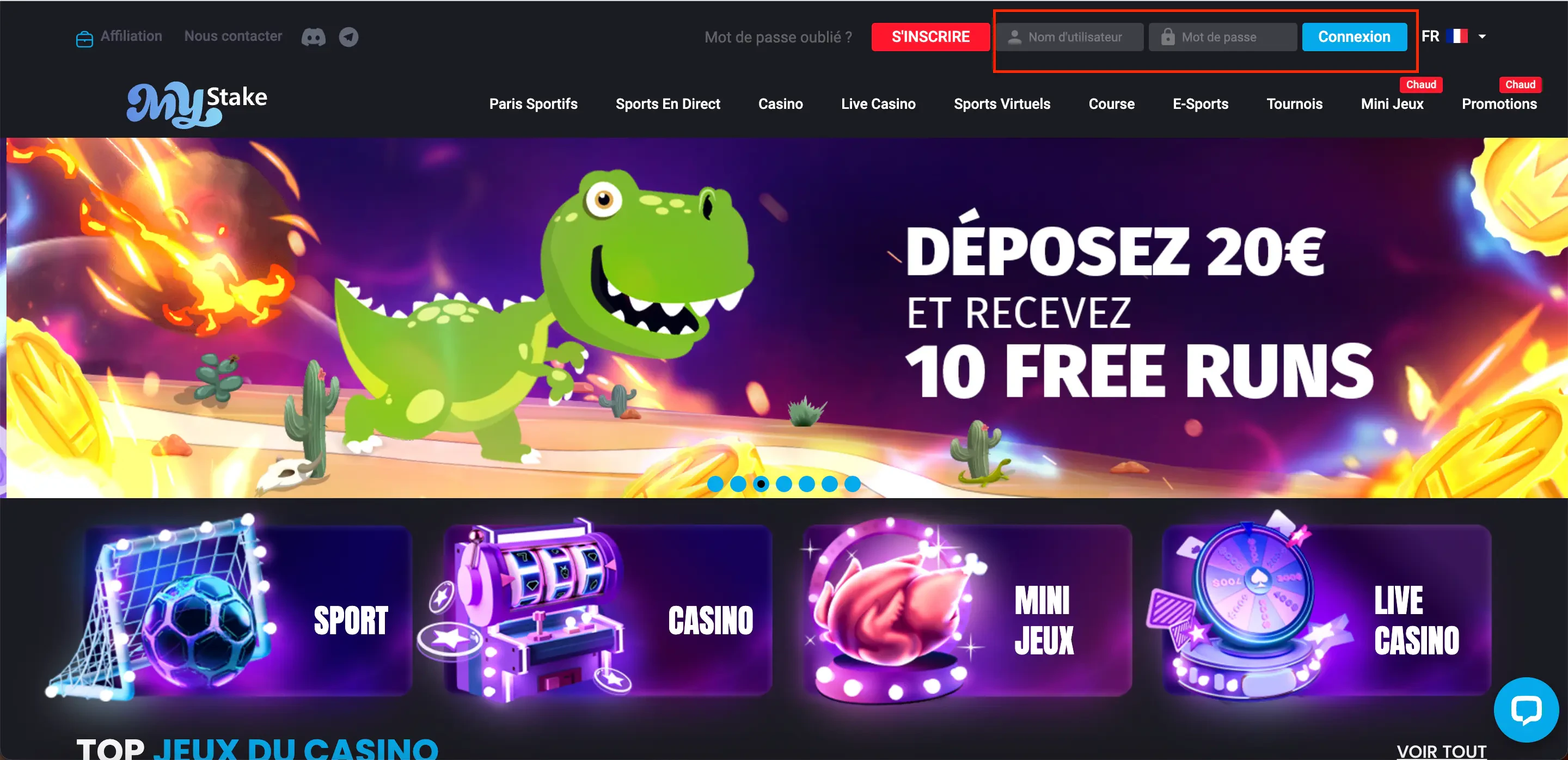 Se connecter sur MyStake
