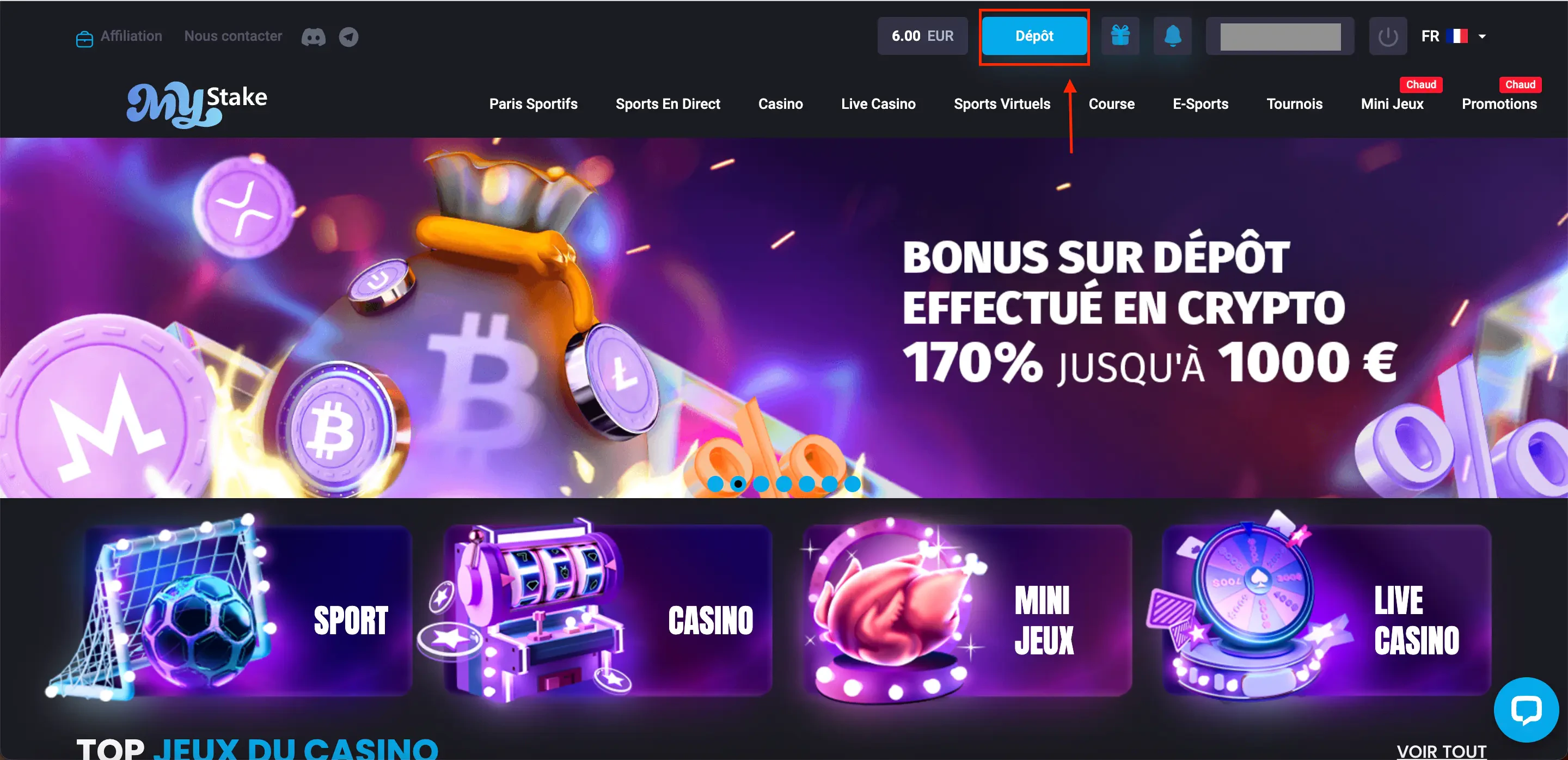 Dépôt MyStake