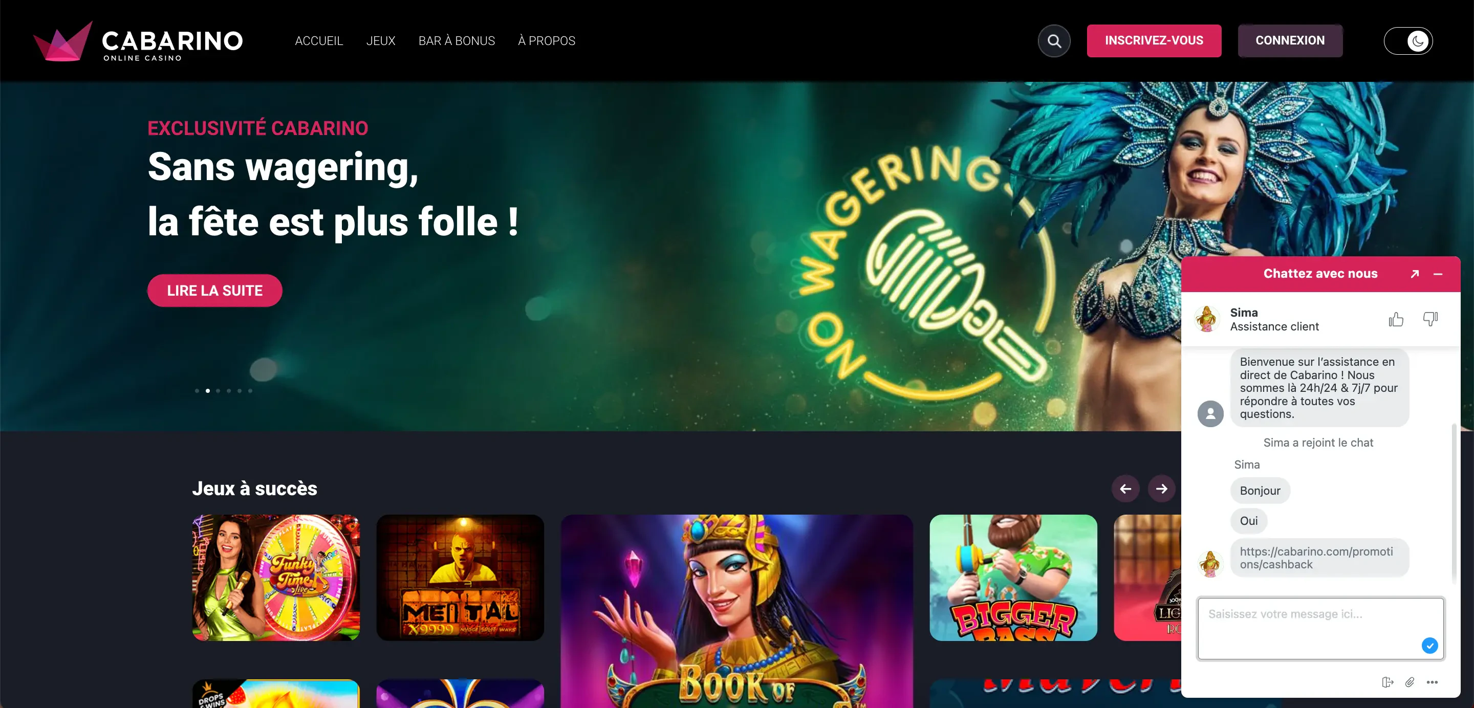 chat en direct cabarino