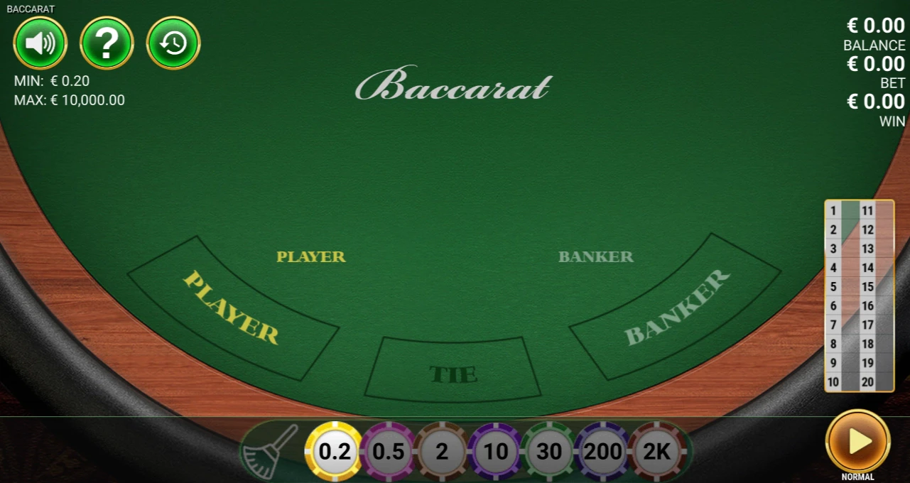 table de baccarat en argent fictif