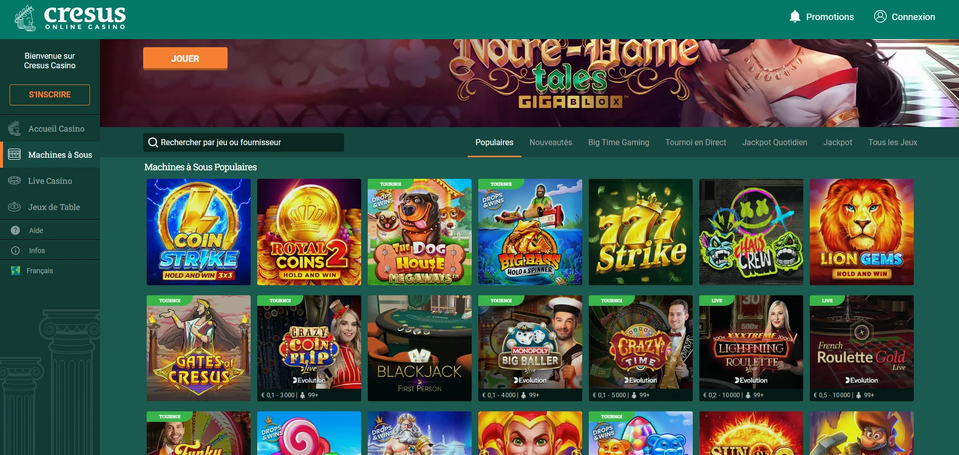 Cresus casino en ligne