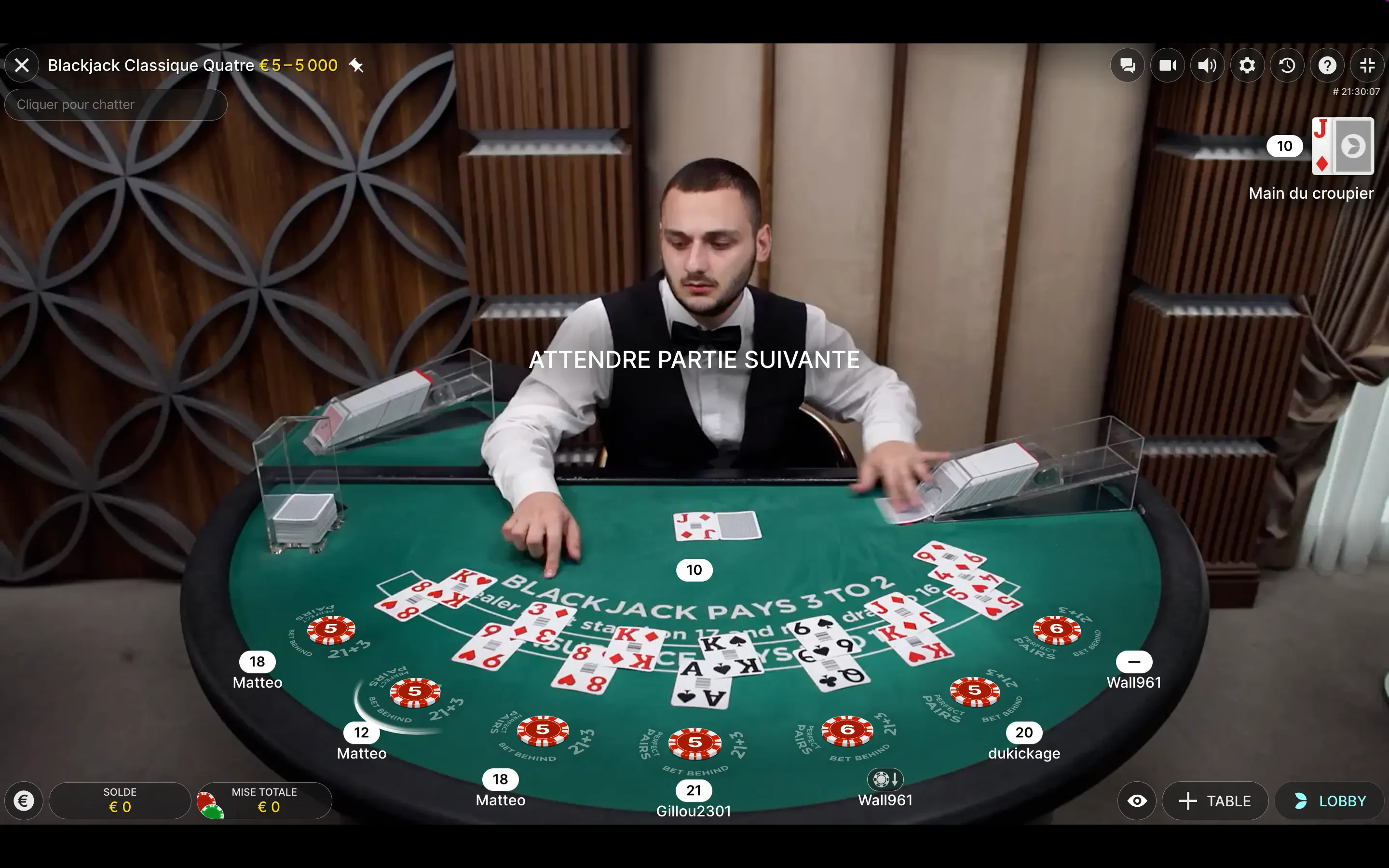 blackjack ordinateur