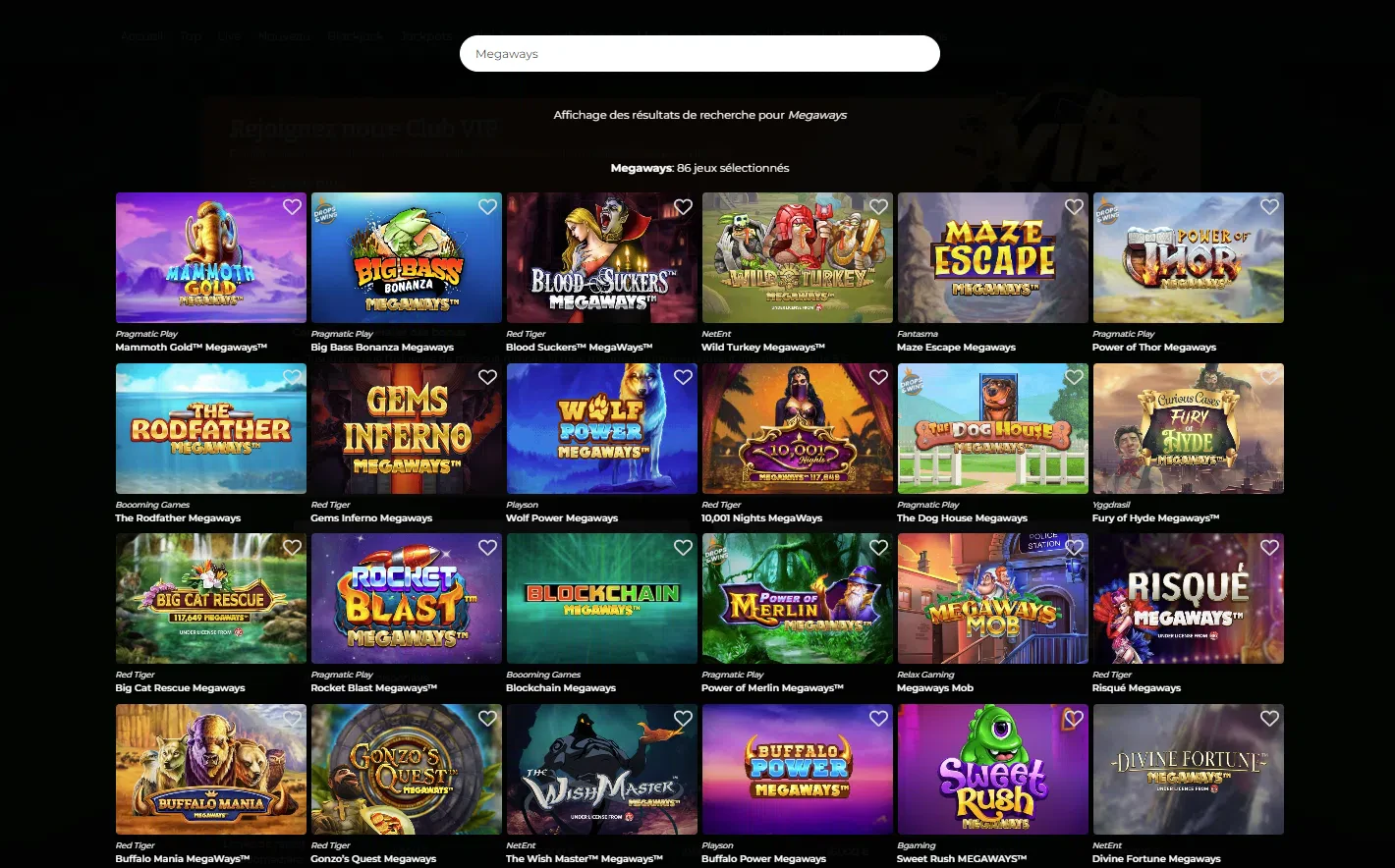 Jeux Megaways
