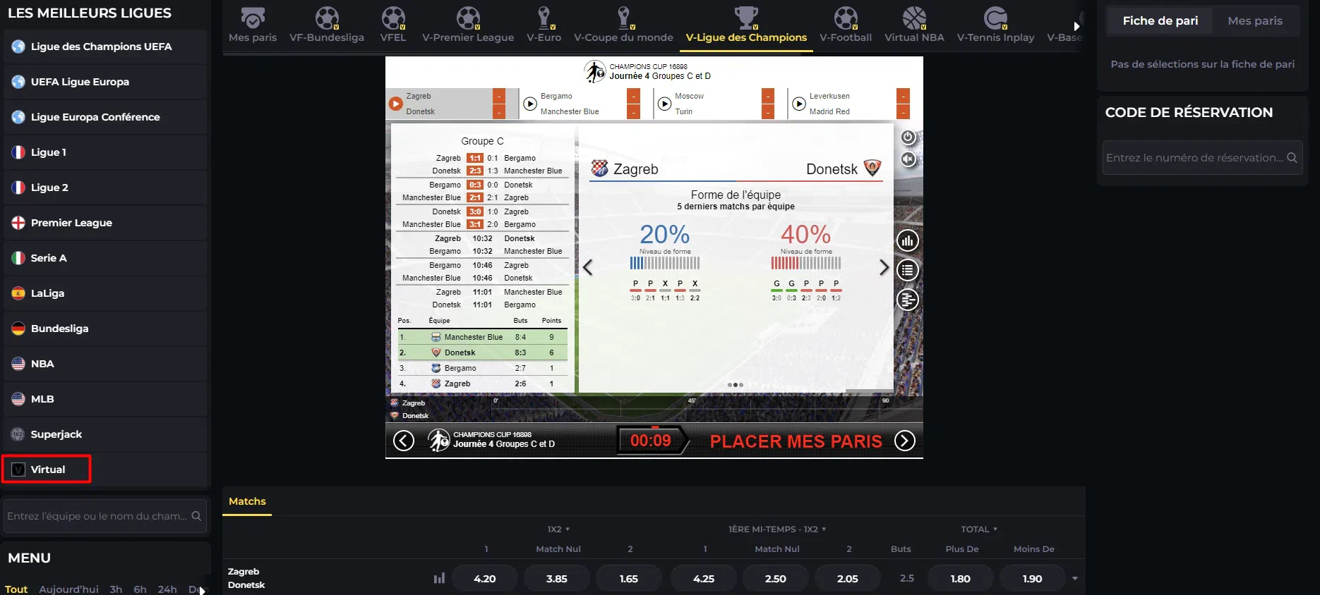 Football sport virtuel