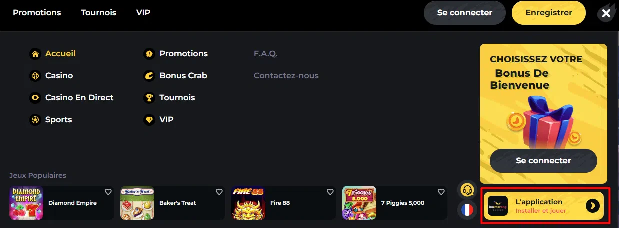 Application pour mobile
