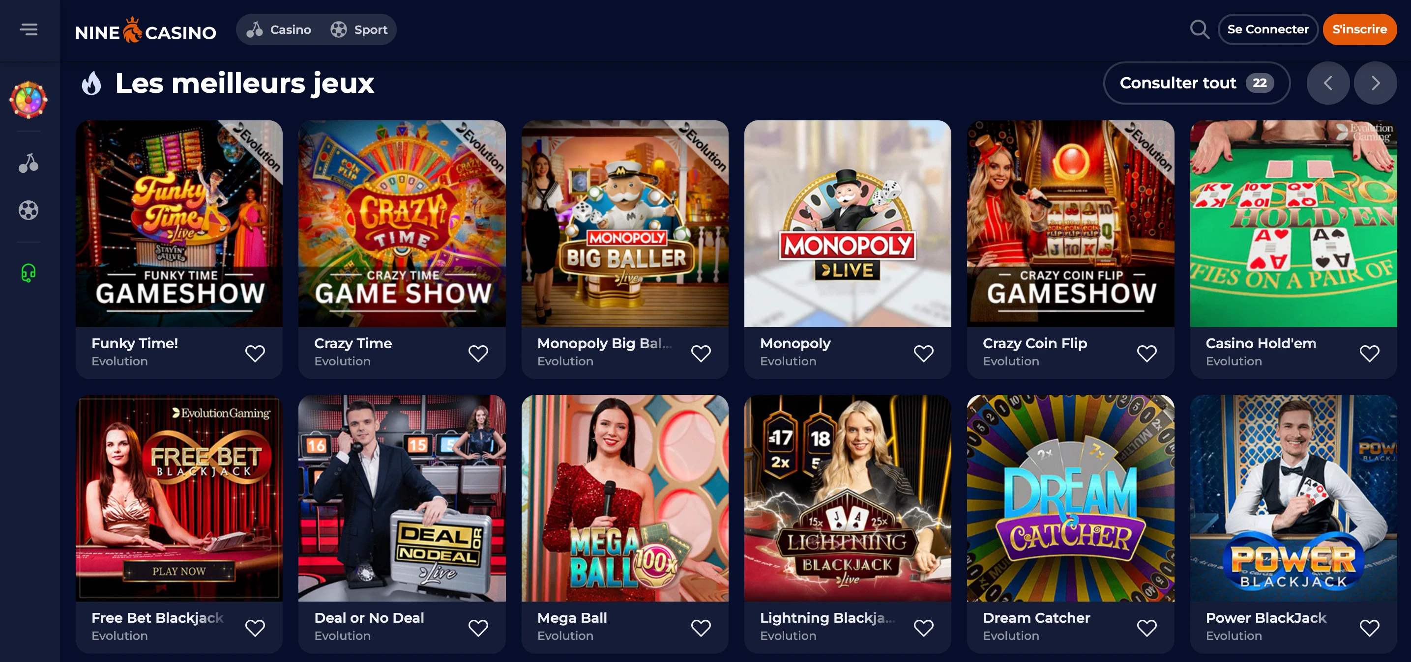 casino en direct ninecasino