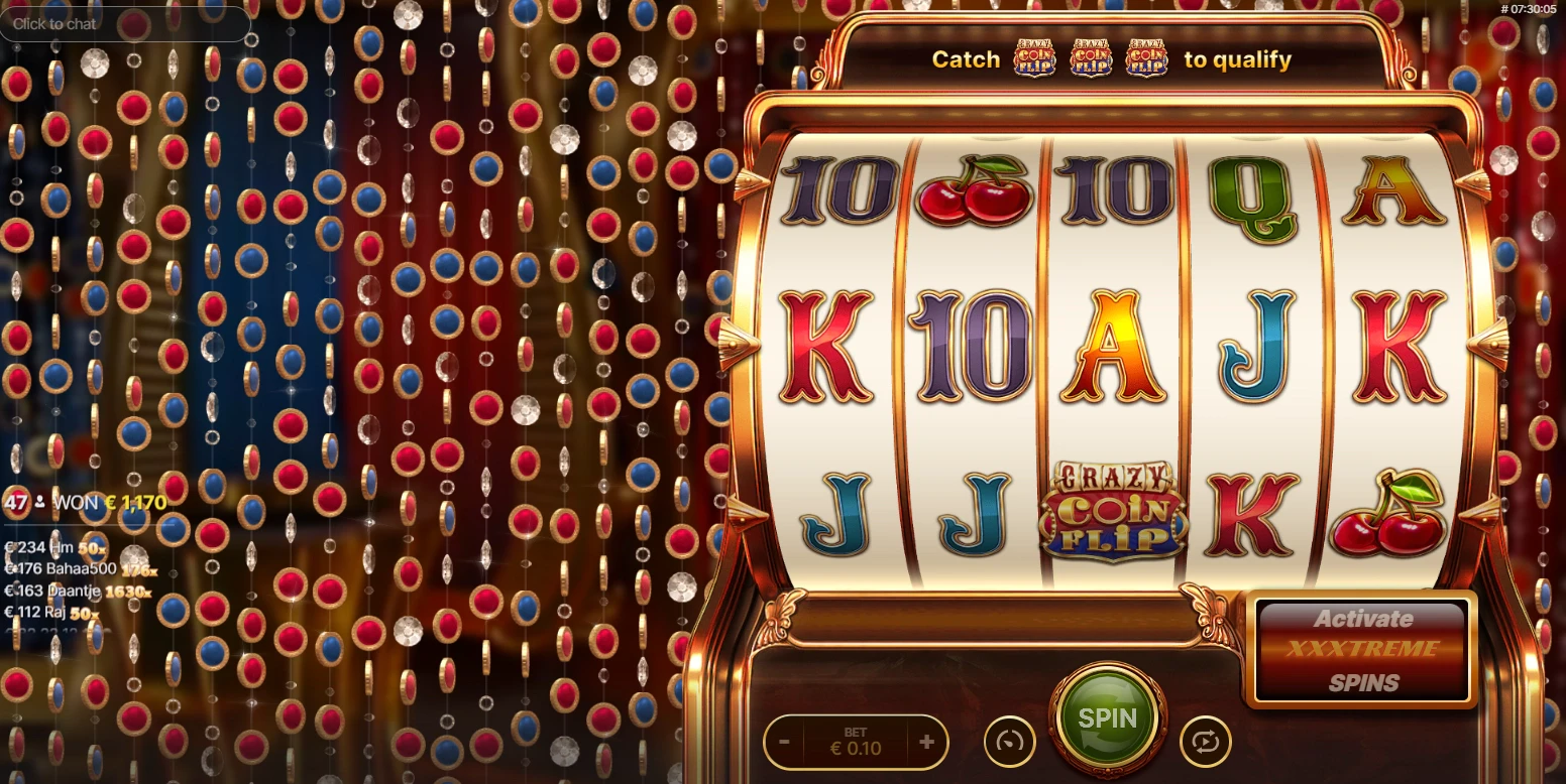Le Crazy Coin Flip est un jeu en direct du fournisseur Evolution. C’est un mélange entre un jeu en direct est une machine à sous