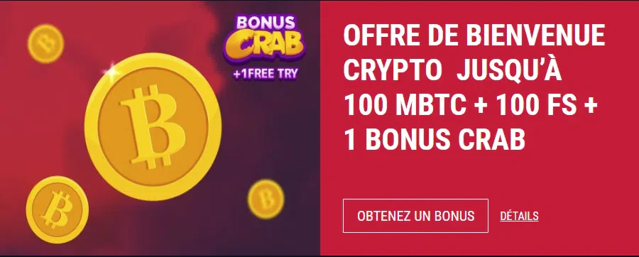 Offre bienvenue Crypto