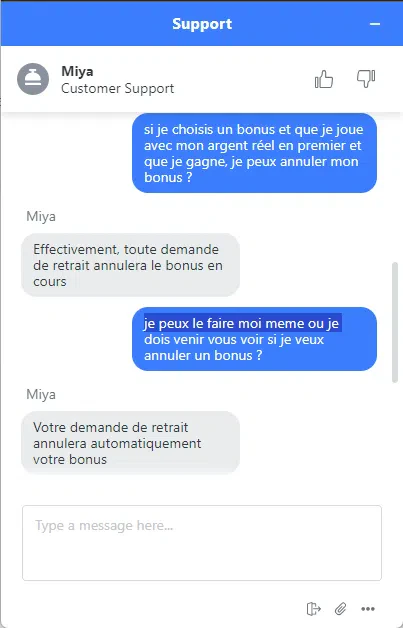 Annuler bonus