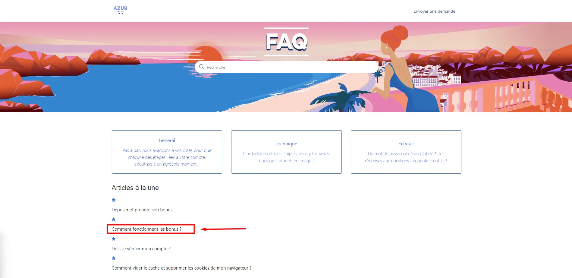 Fonctionnement bonus FAQ